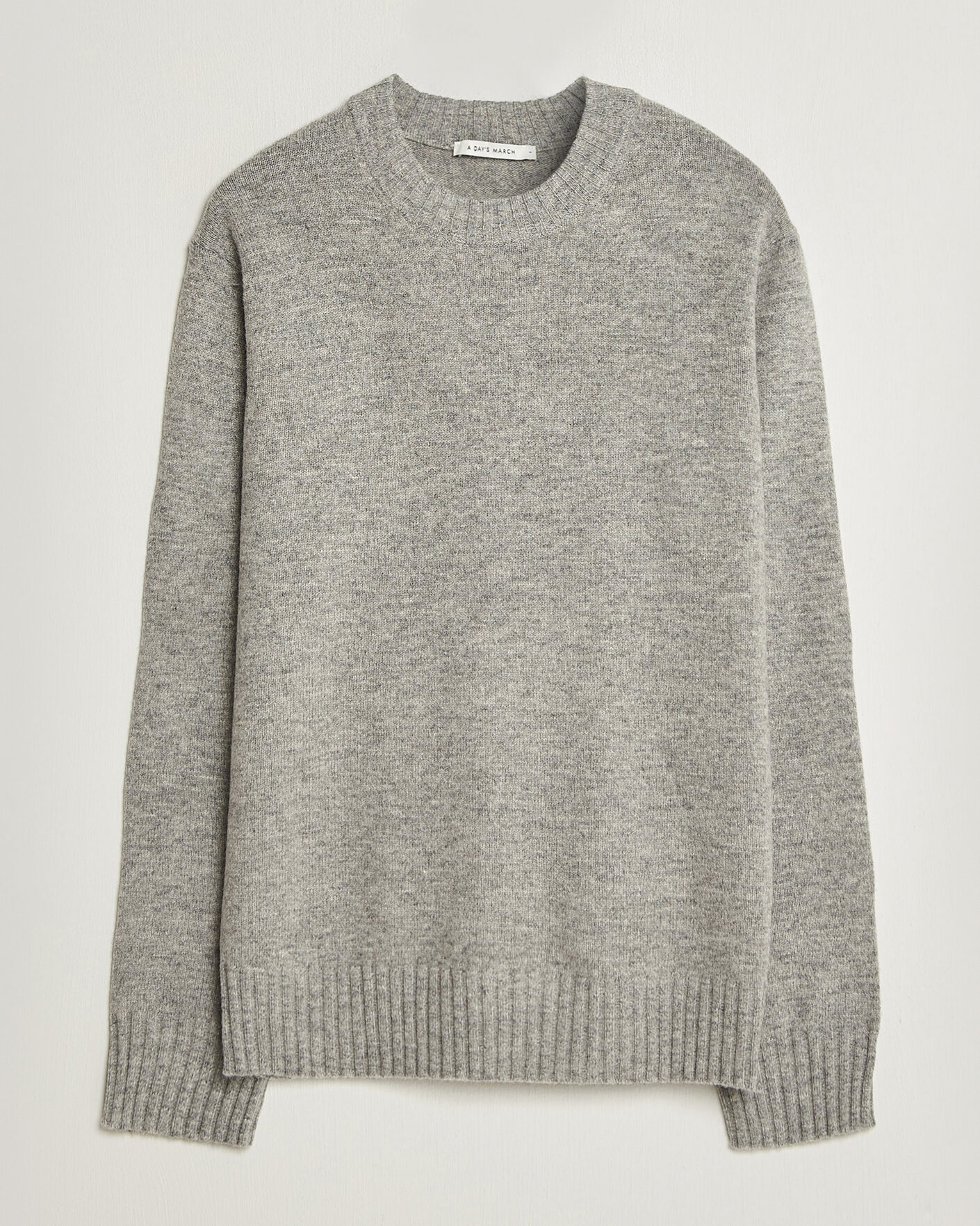 Men | Sweaters & Knitwear | A Day's March | Marlow Lambswool Sweater Grey Melange