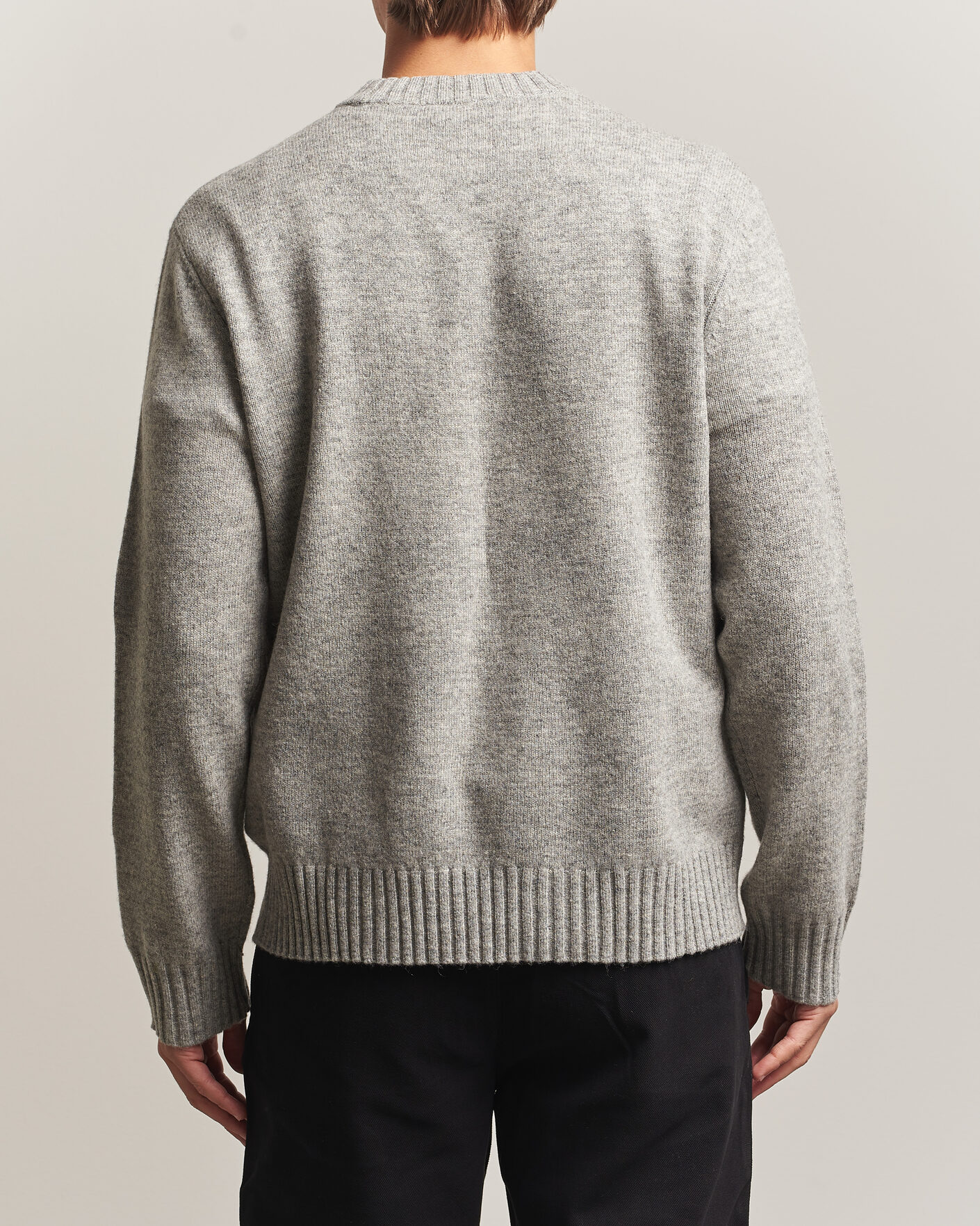 Men | Sweaters & Knitwear | A Day's March | Marlow Lambswool Sweater Grey Melange