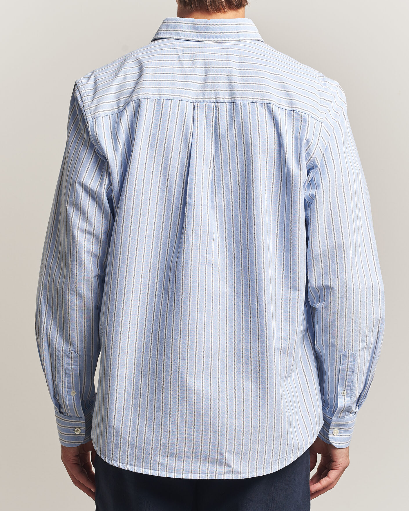 Men | Shirts | A Day's March | Classic Flag Striped Oxford Shirt White/Blue/Black