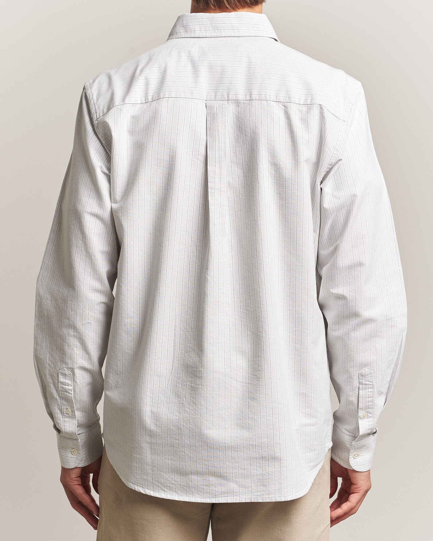 Men | Shirts | A Day's March | Classic Flag Striped Oxford Shirt Grey/White