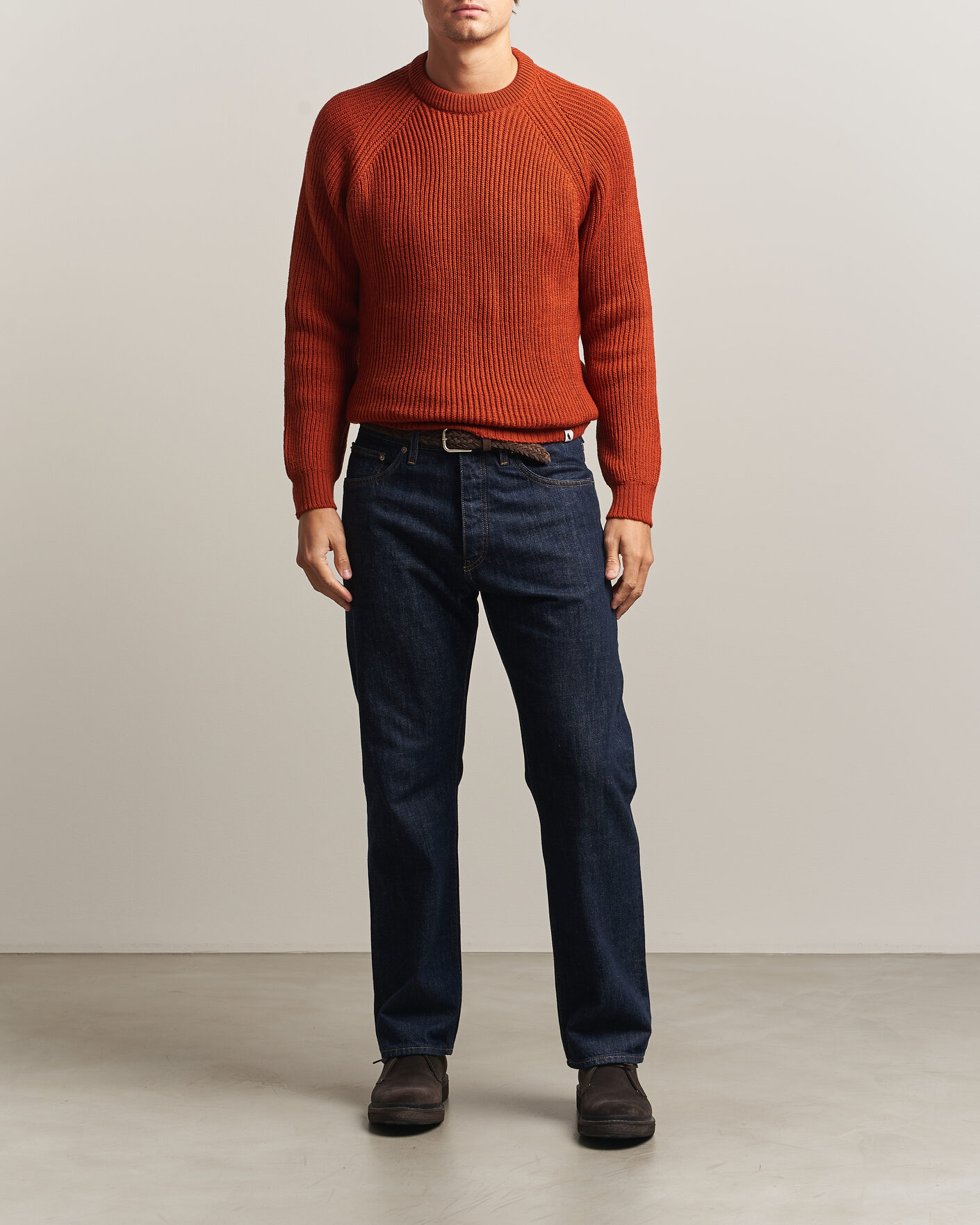 Men | Sweaters & Knitwear | Peregrine | Ford Knitted Wool Jumper Orange