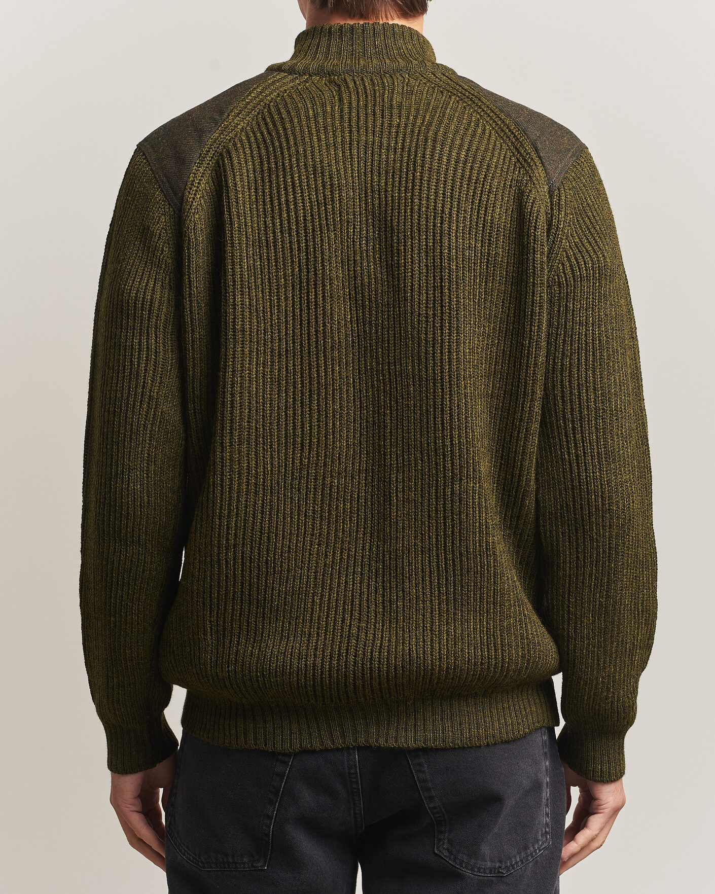 Men | Sweaters & Knitwear | Peregrine | Foxton Quarter Zip Jumperr Olive