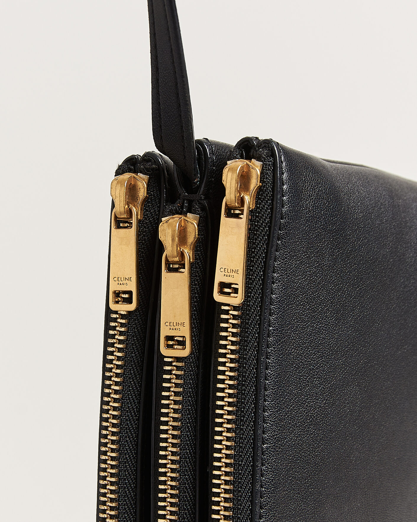 Men | Pre-Owned & Vintage Bags | Celine Pre-Owned | Trio Bag Small Leather Black