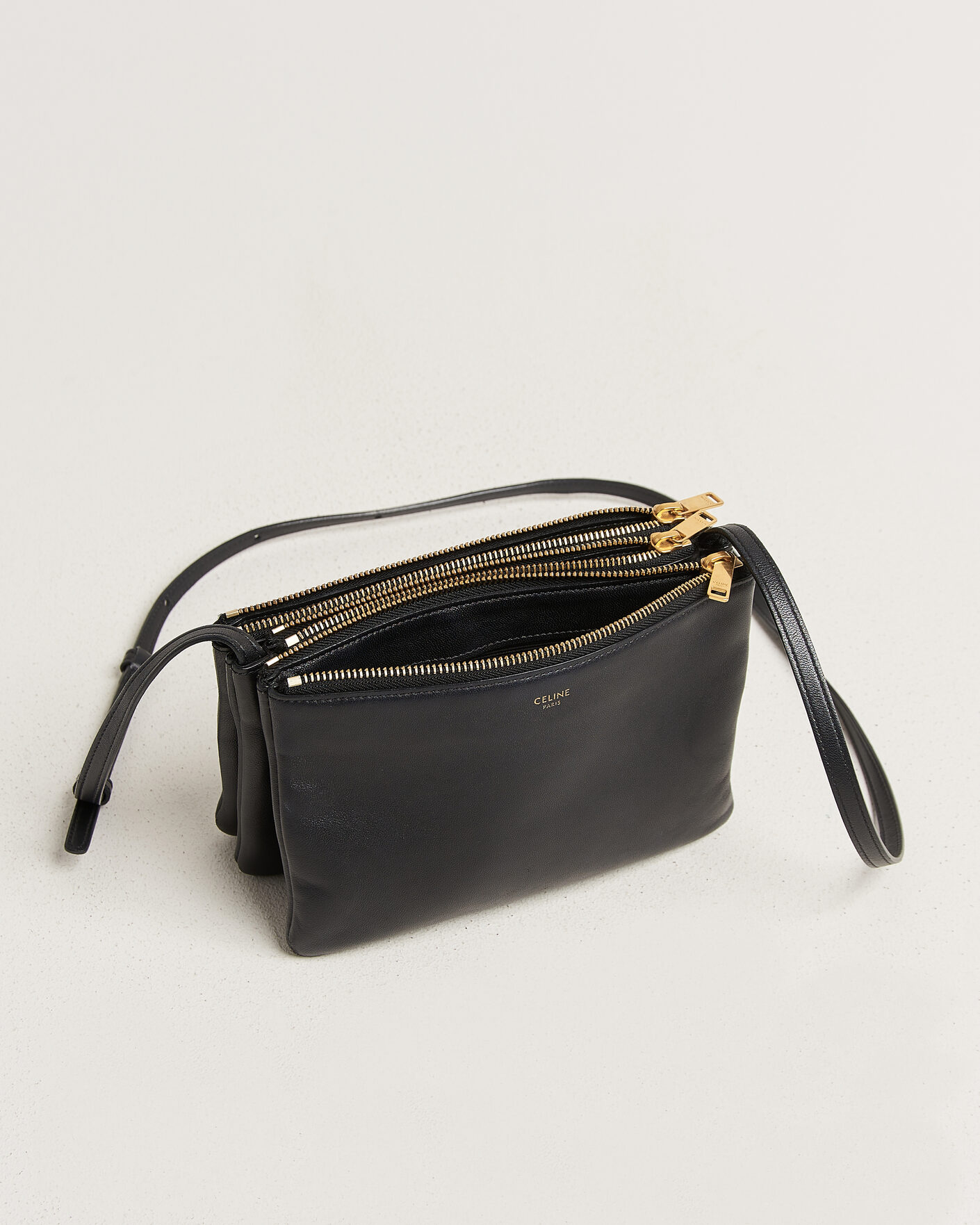 Men | Pre-Owned & Vintage Bags | Celine Pre-Owned | Trio Bag Small Leather Black