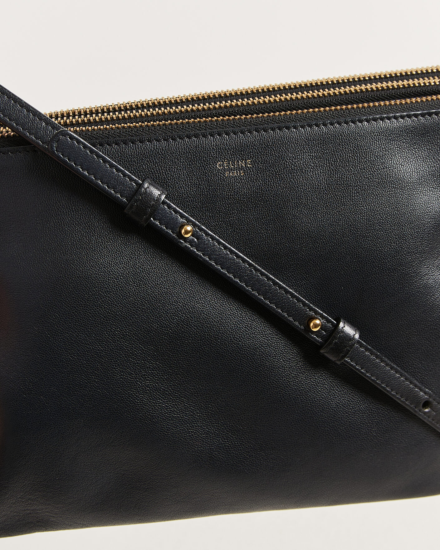 Men | Pre-Owned & Vintage Bags | Celine Pre-Owned | Trio Bag Medium Leather Black