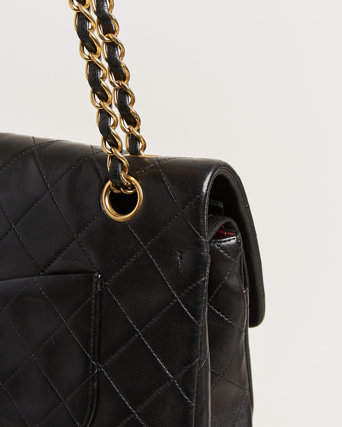 Men | Pre-Owned & Vintage Bags | Chanel Pre-Owned | Classic Medium Double Flap Bag Lambskin Black