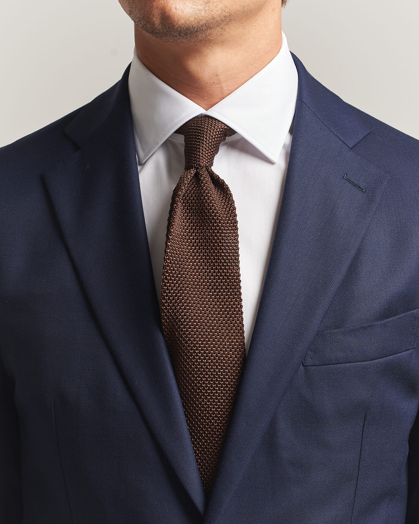 Men | Ties | Gant | Silk Knitted Tie Shadow Brown