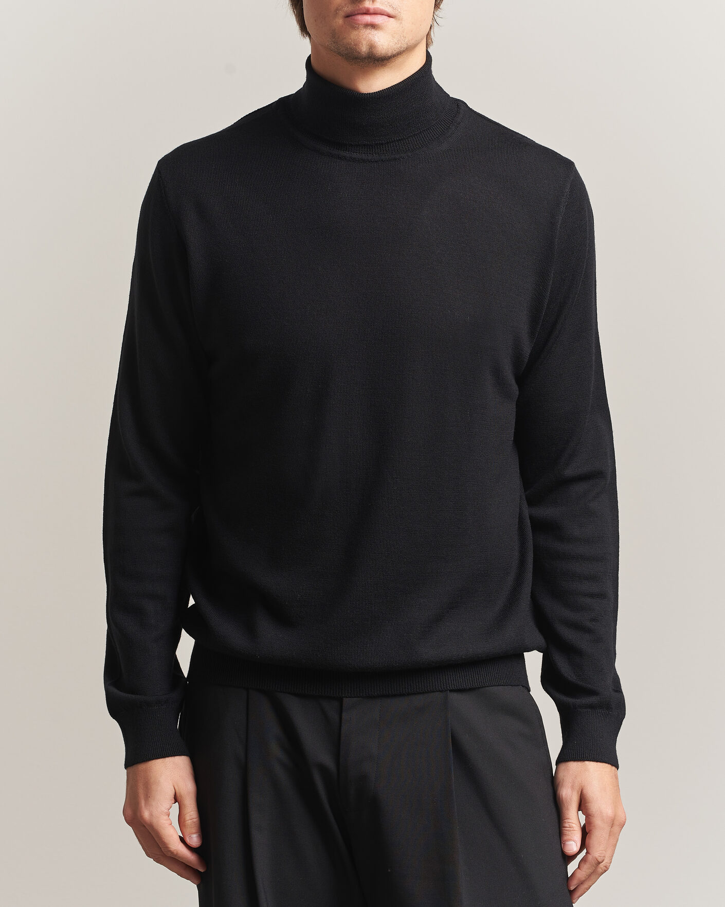 Men | Sweaters & Knitwear | Filippa K | Merino Knitted Turtleneck Black