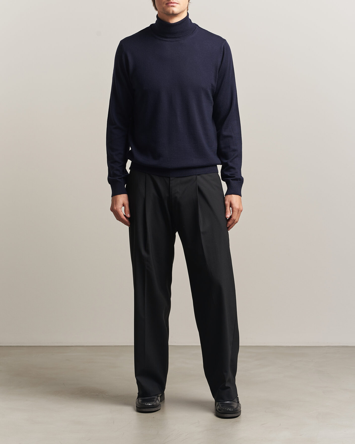 Men | Sweaters & Knitwear | Filippa K | Merino Knitted Turtleneck Navy