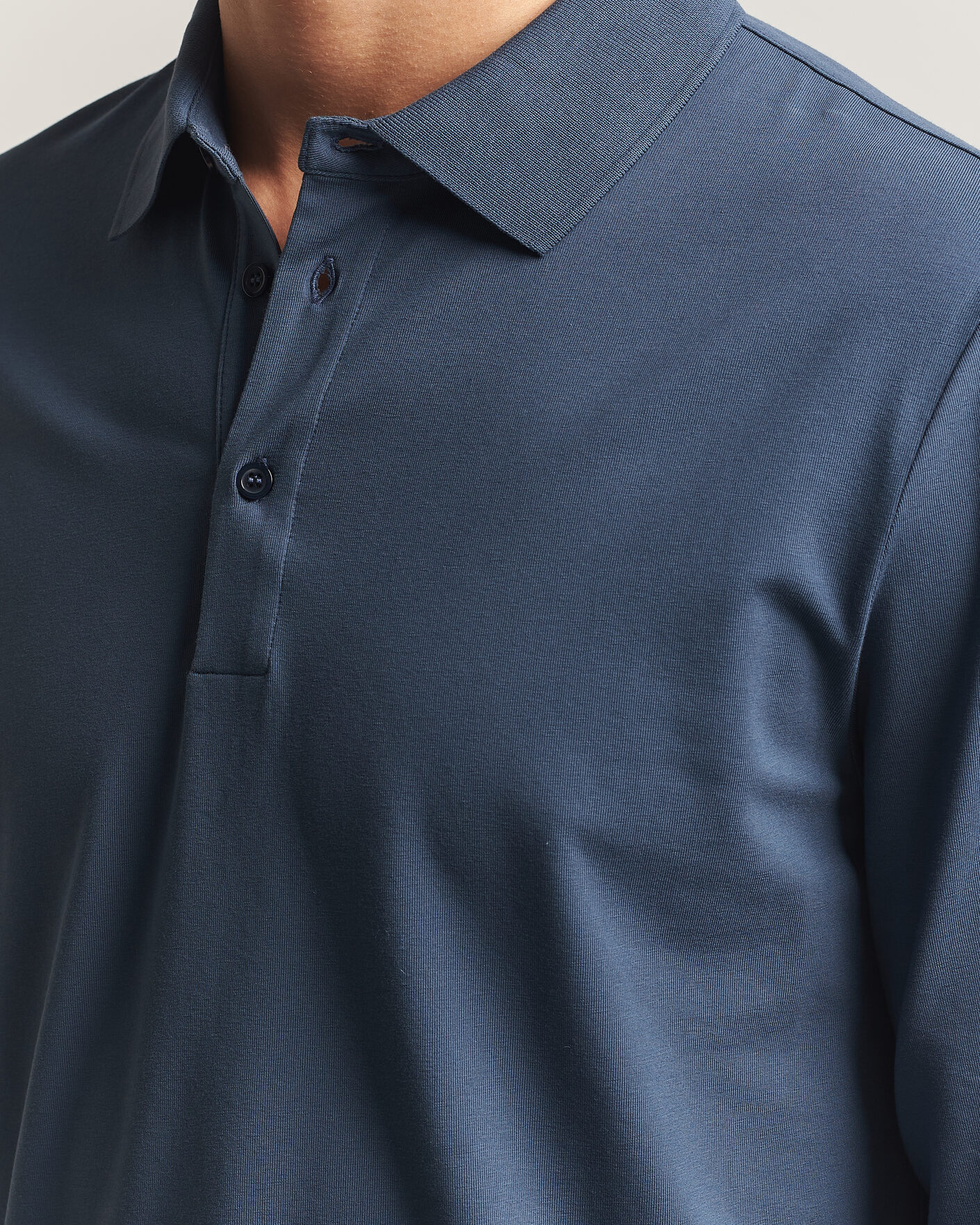 Men | Polo Shirts | Filippa K | Luke Lycra Polo Shirt Stone Blue