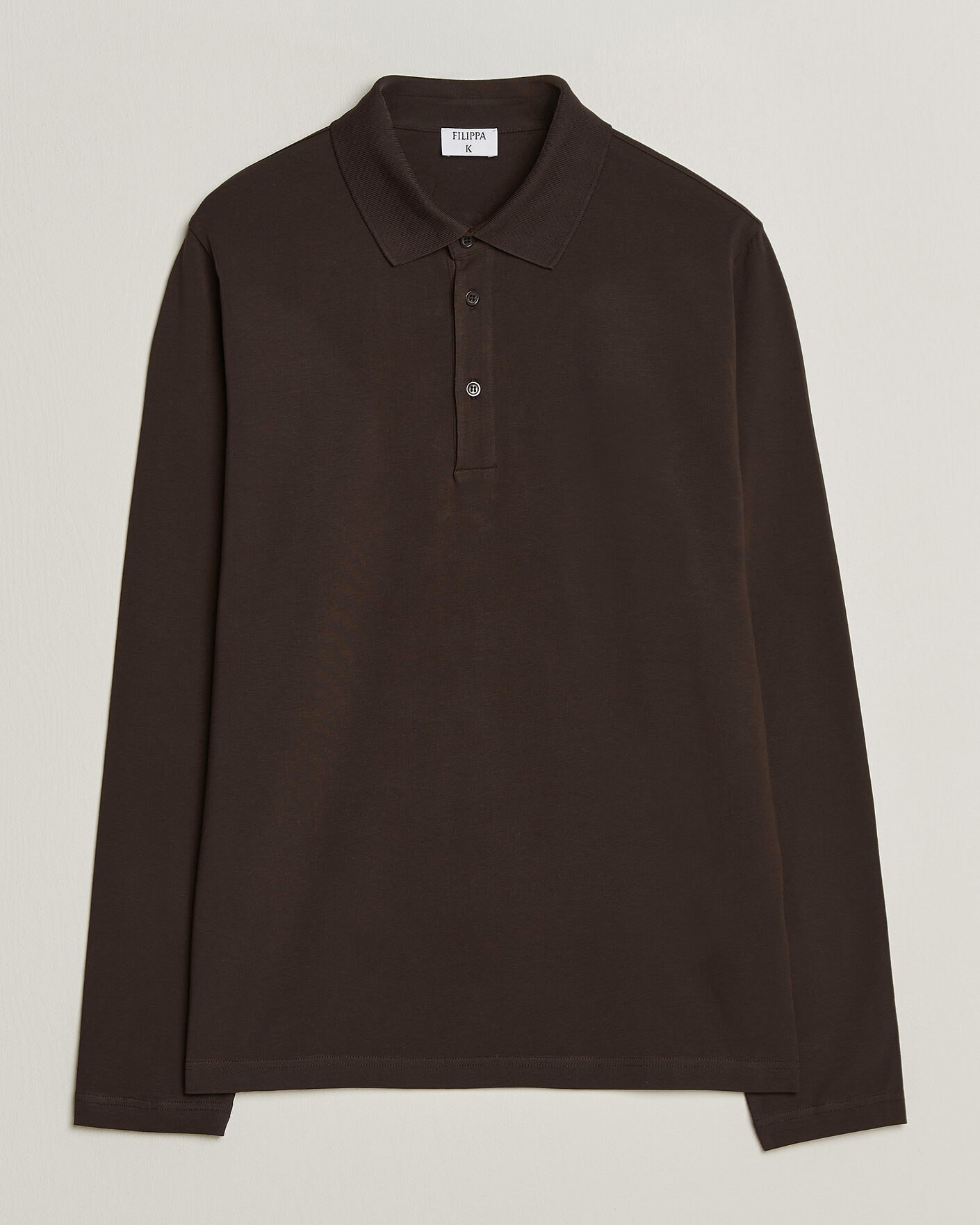 Men | Polo Shirts | Filippa K | Luke Lycra Polo Shirt Dark Chocolate