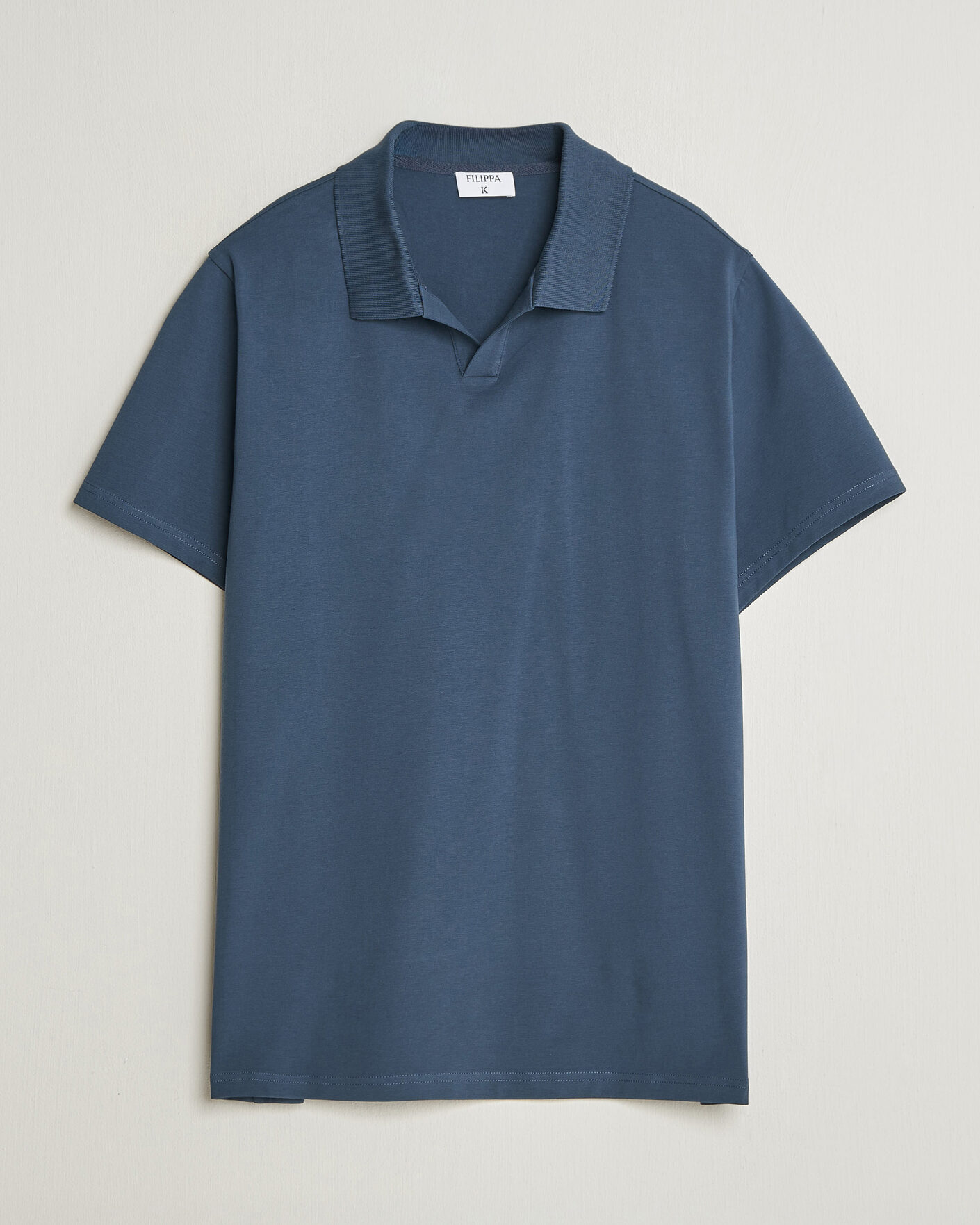 Men | Polo Shirts | Filippa K | Soft Lycra Polo T-Shirt Stone Blue