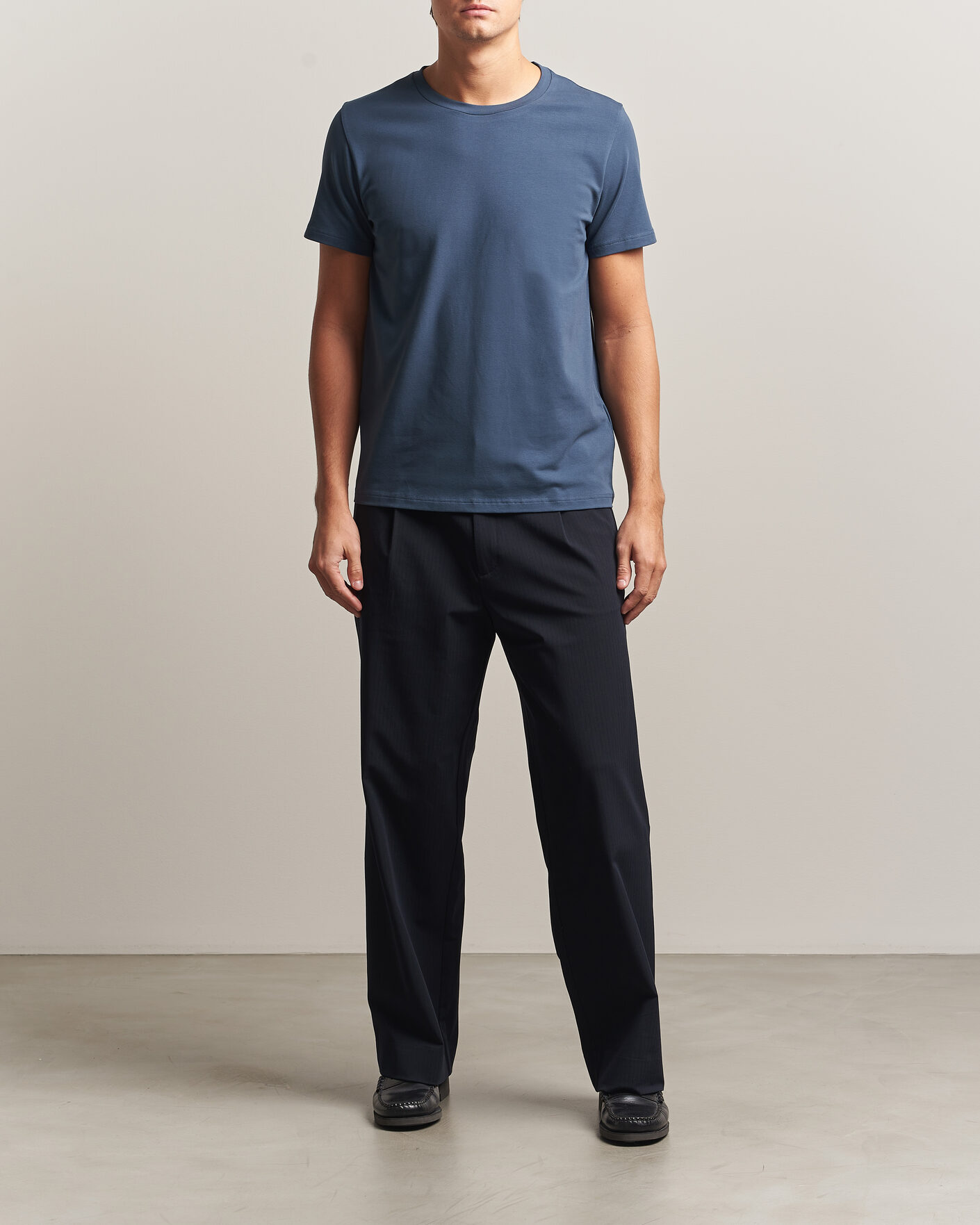 Men | T-Shirts | Filippa K | Soft Lycra T-Shirt Stone Blue