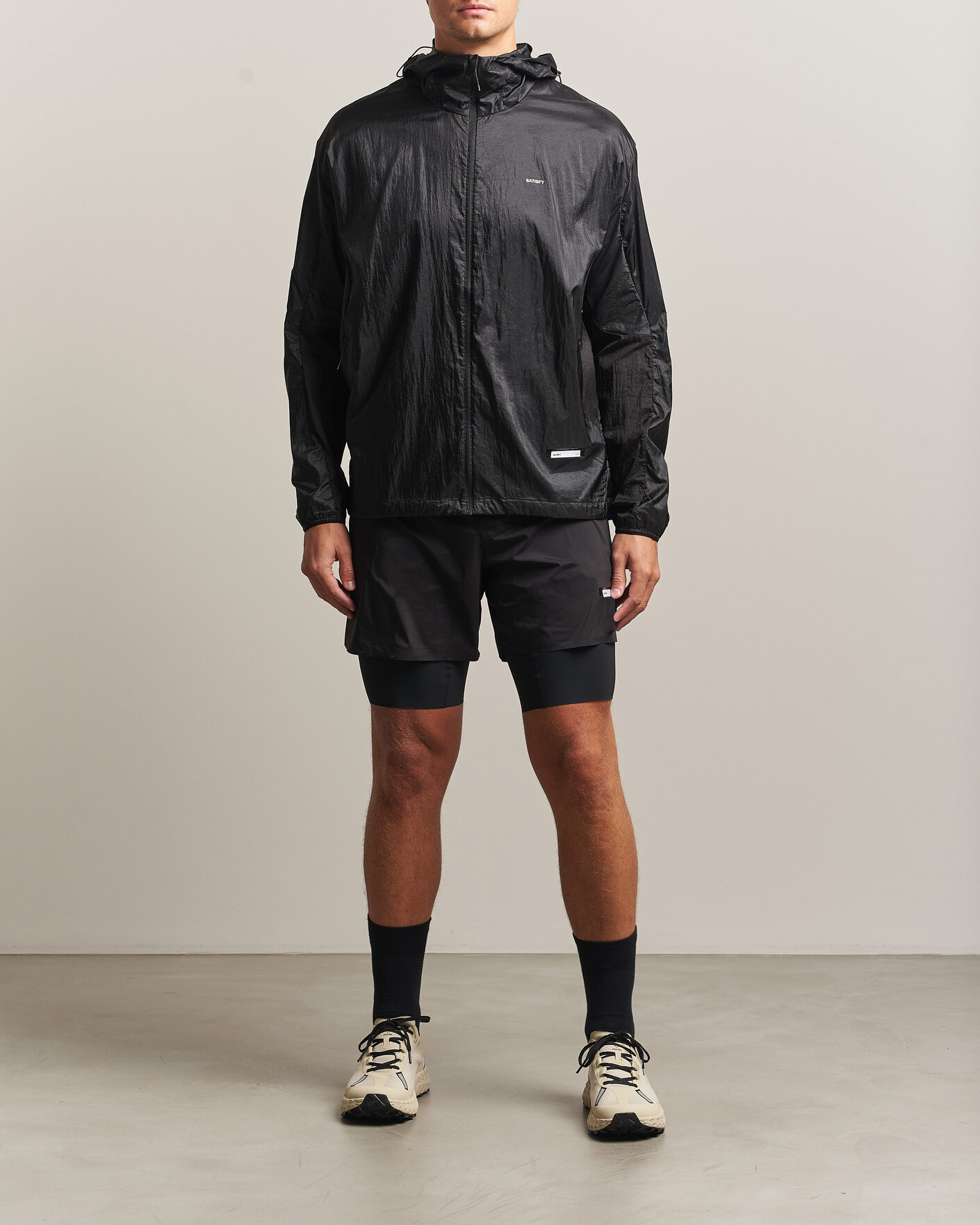 Men | Coats & Jackets | Satisfy | Pertex Diamond Fuse Windbreaker Black