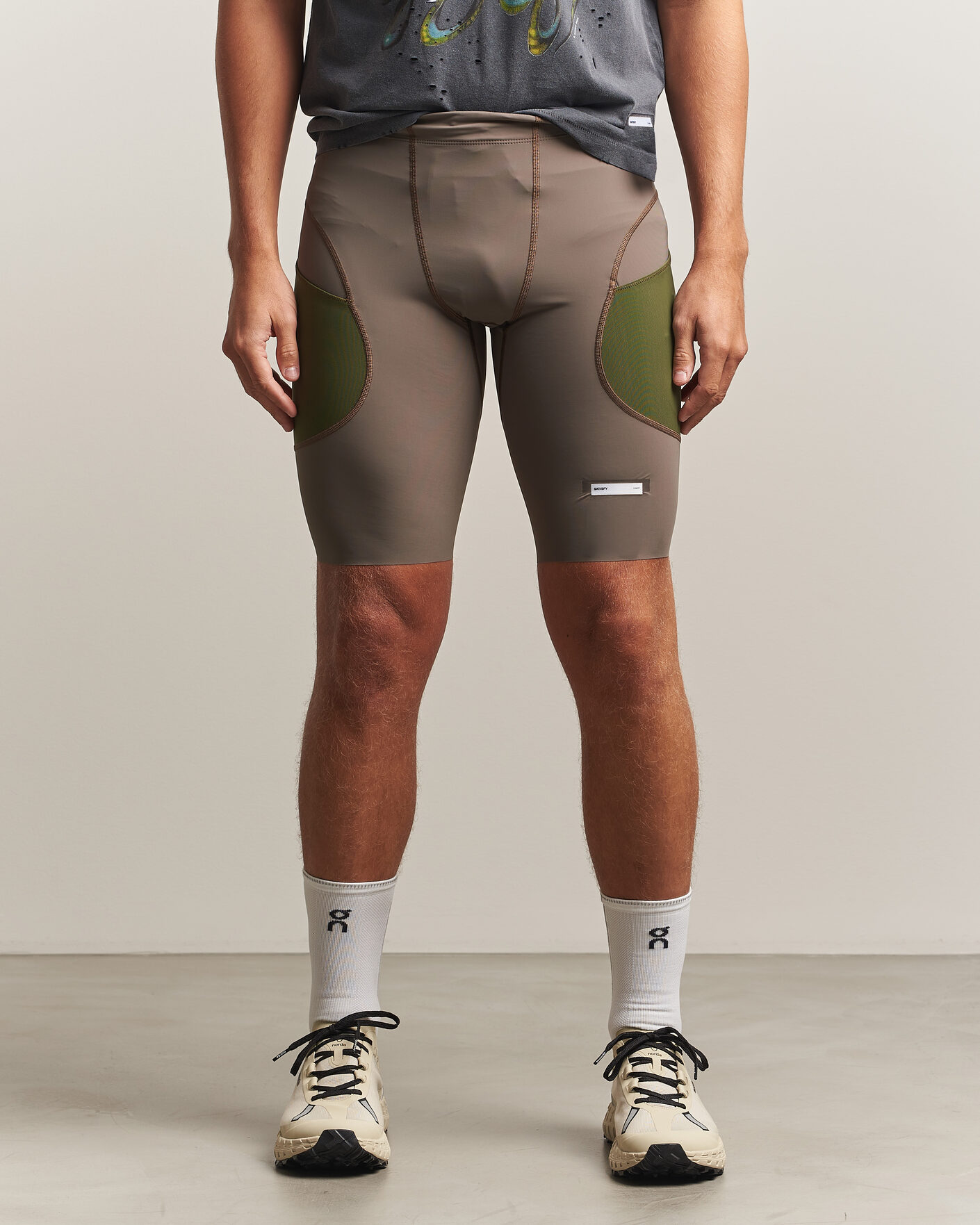 Men | Shorts | Satisfy | TechSilk Evo 9 Inch Half Tights Dark Natural