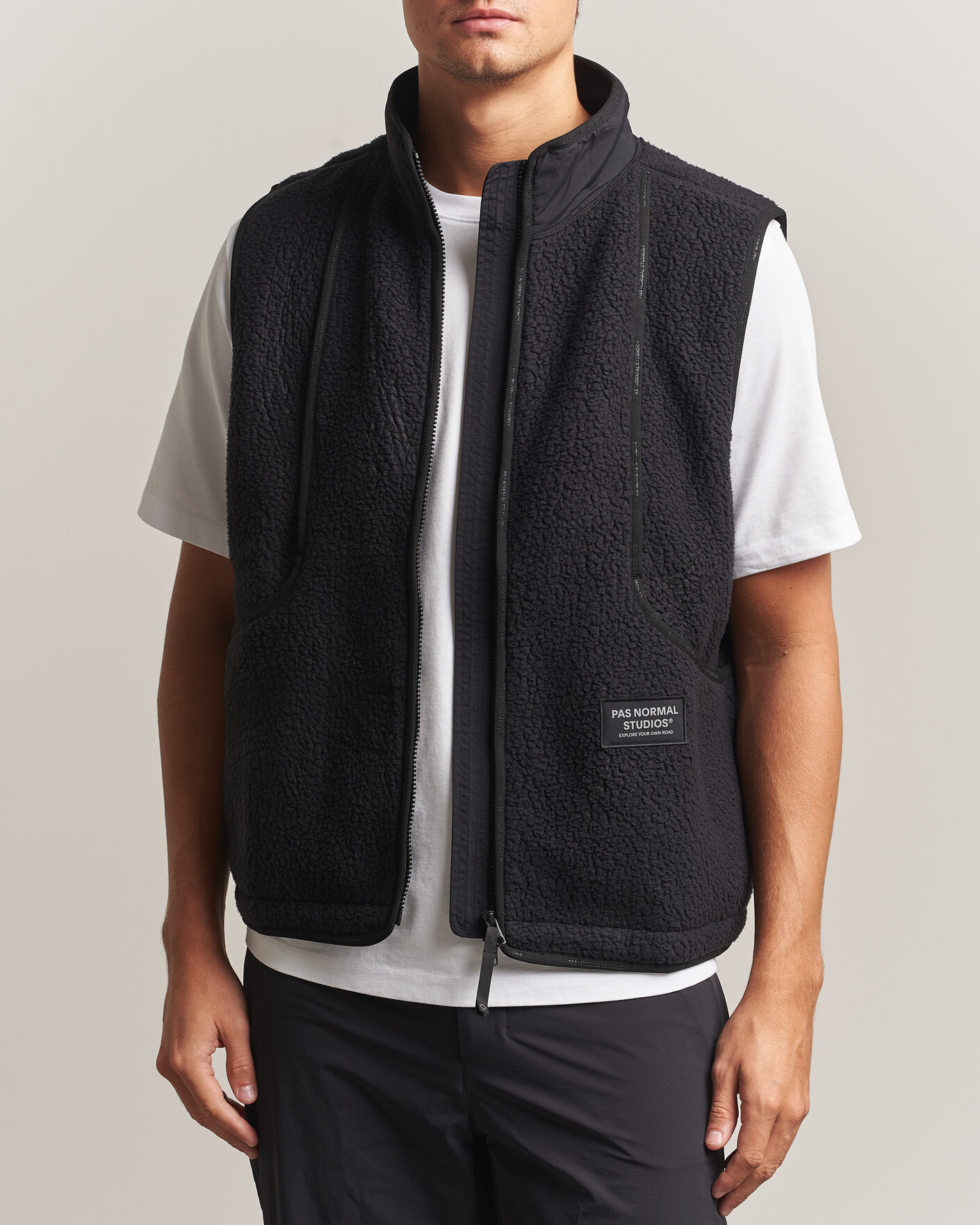 Men | Sweaters & Knitwear | Pas Normal Studios | Off-Race Pile Fleece Black