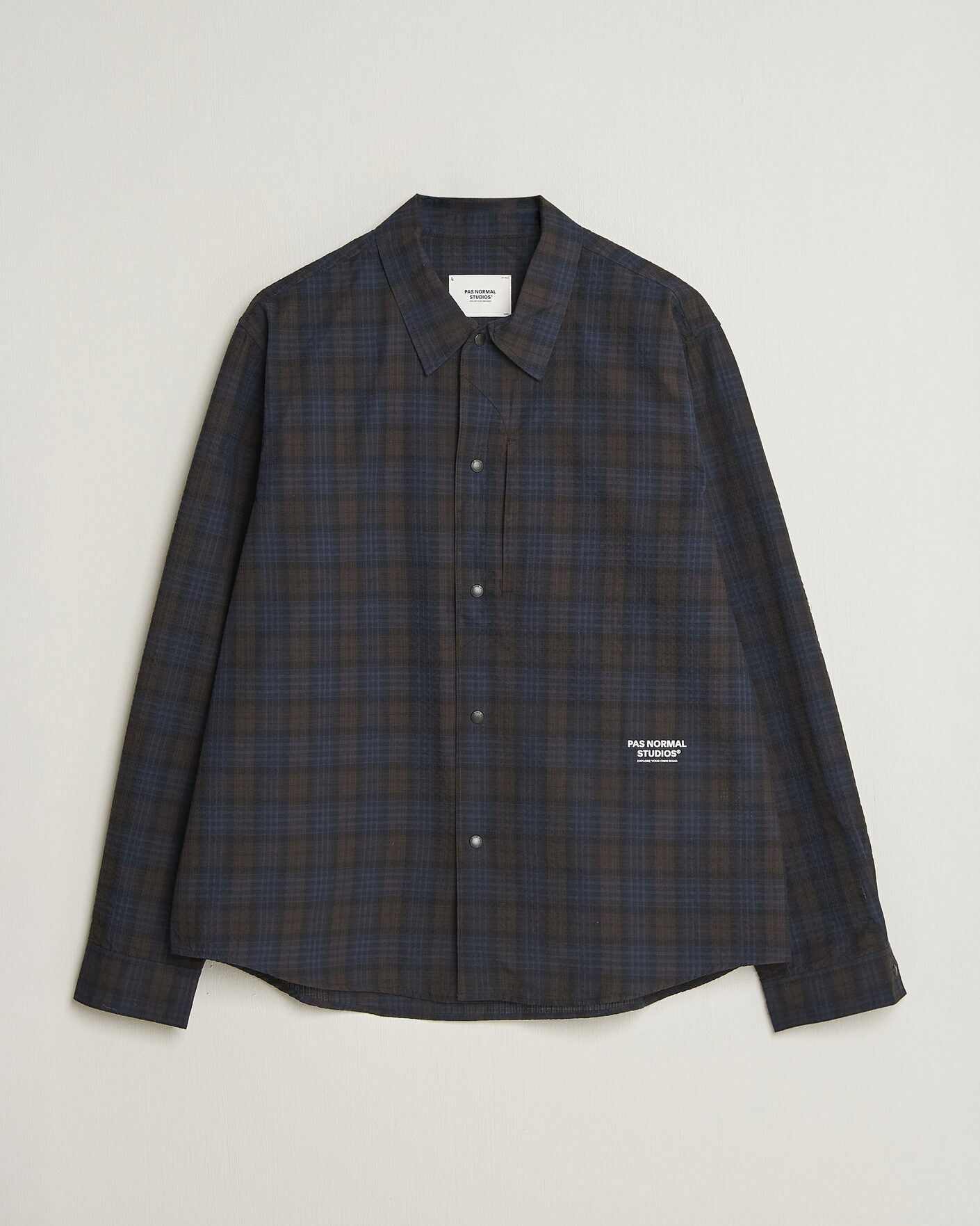 Men | Shirts | Pas Normal Studios | Off-Race Seersucker Shirt Dark Navy