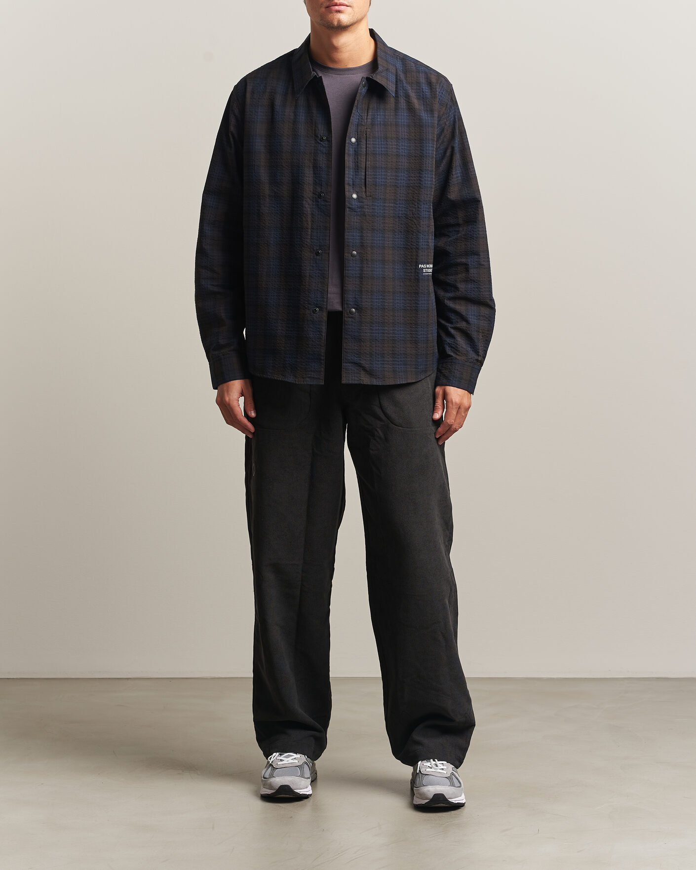 Men | Shirts | Pas Normal Studios | Off-Race Seersucker Shirt Dark Navy