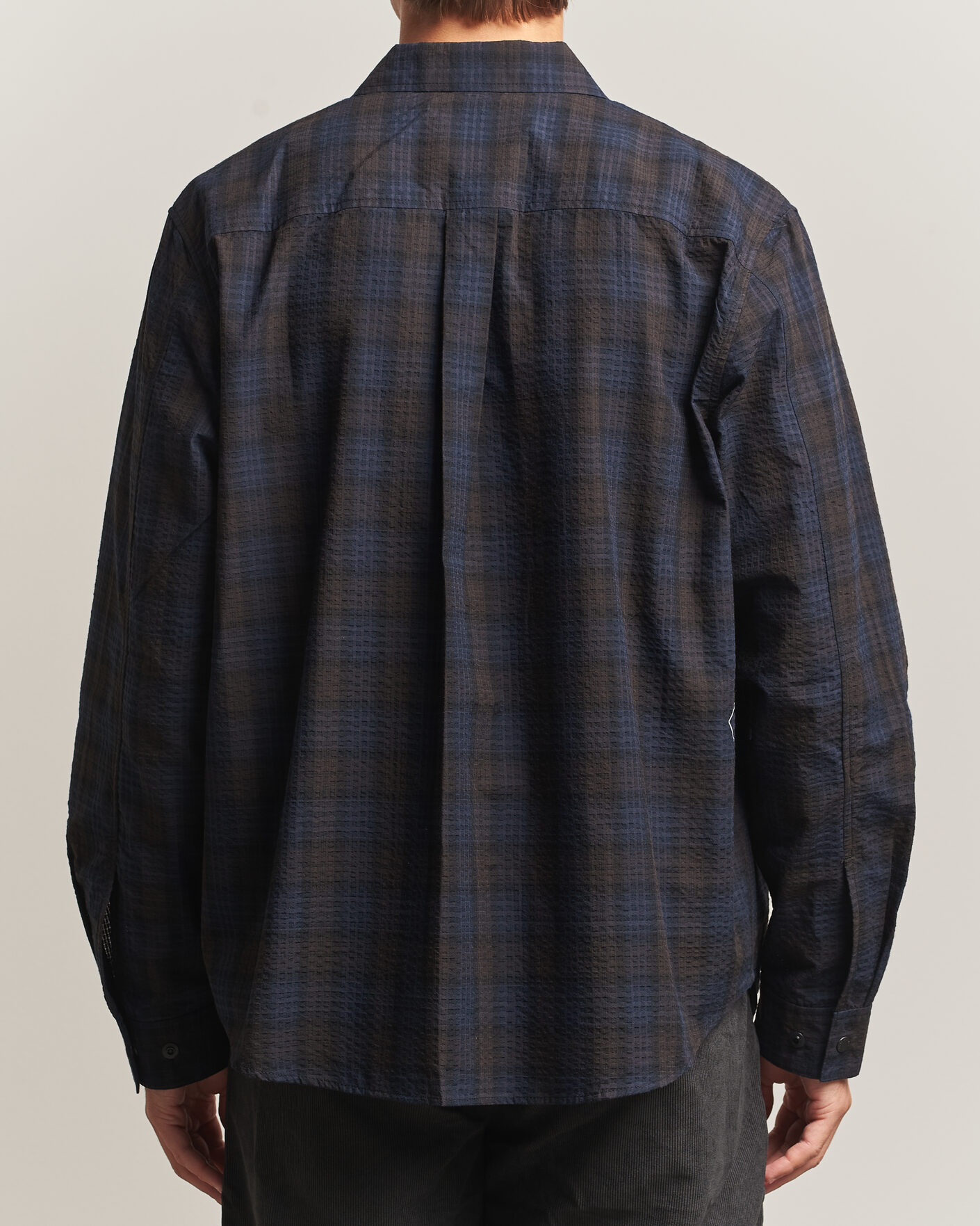 Men | Shirts | Pas Normal Studios | Off-Race Seersucker Shirt Dark Navy