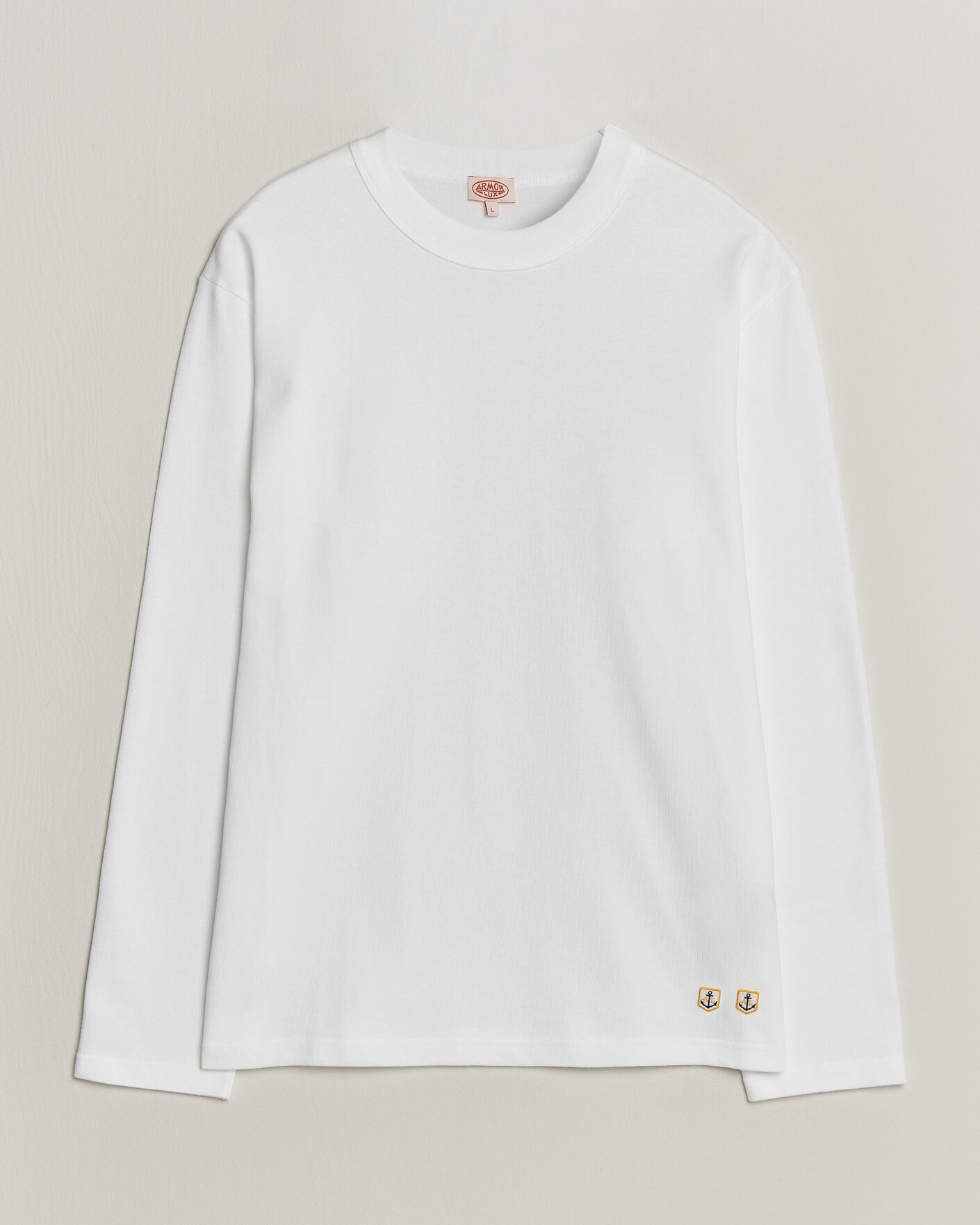 Men | T-Shirts | Armor-lux | Heritage Long Sleeve Cotton T-Shirt White