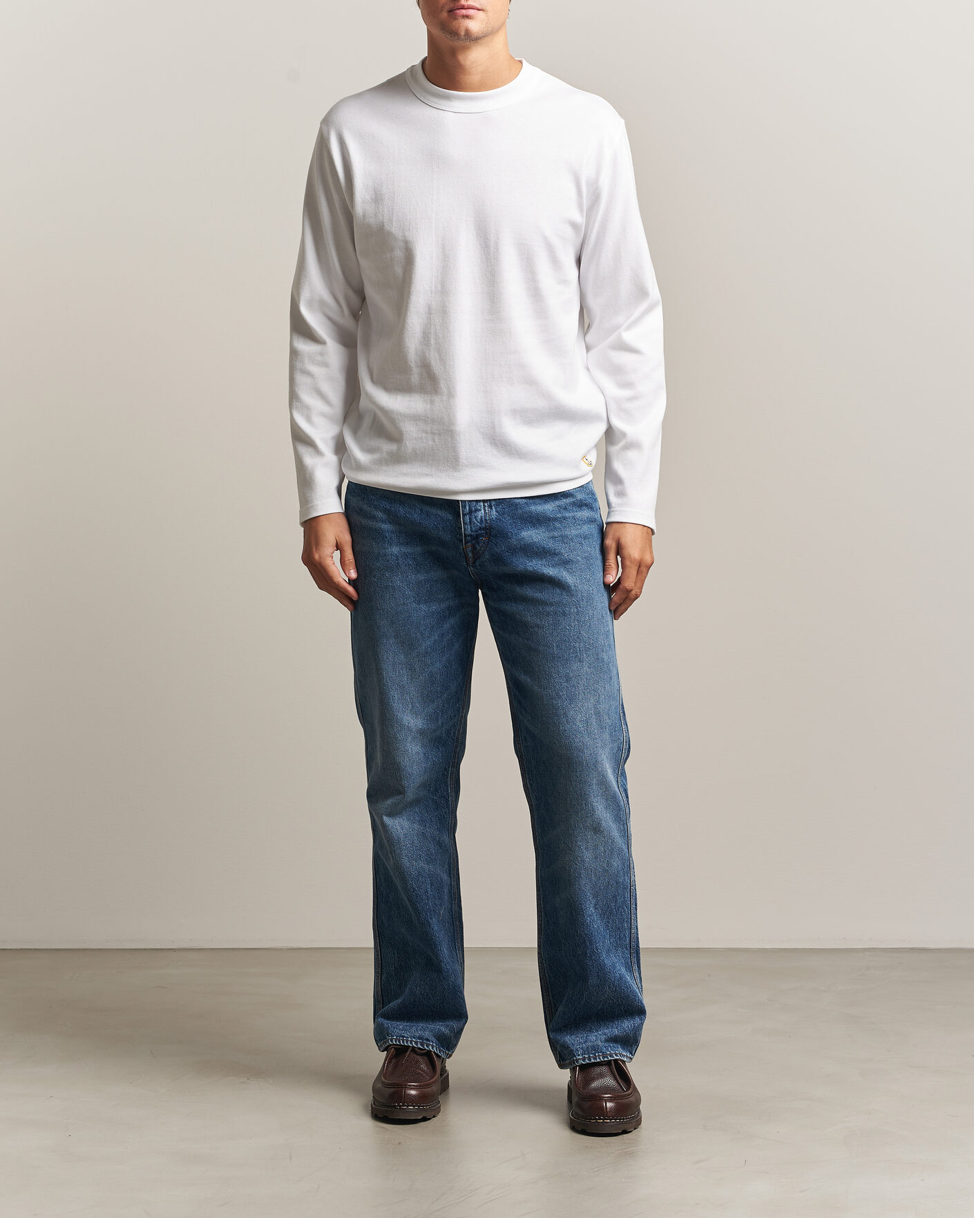 Men | T-Shirts | Armor-lux | Heritage Long Sleeve Cotton T-Shirt White