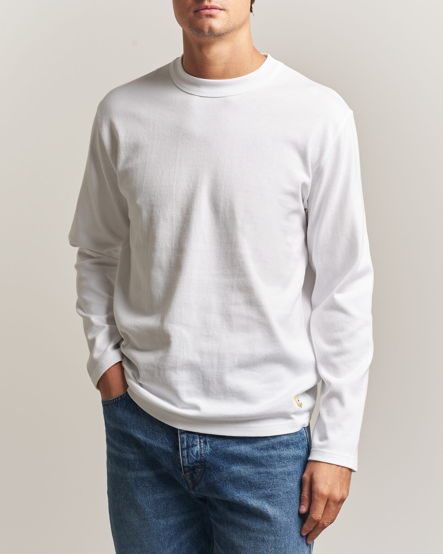 Men | T-Shirts | Armor-lux | Heritage Long Sleeve Cotton T-Shirt White