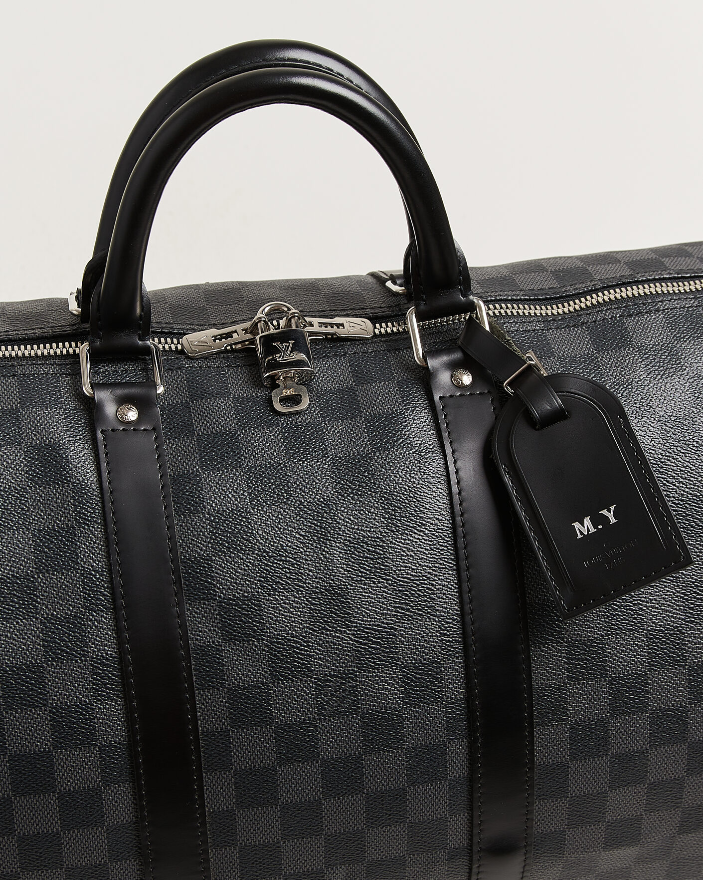 Men | Pre-Owned & Vintage Bags | Louis Vuitton Pre-Owned | Keepall Bandouliére 55 Damier Graphite