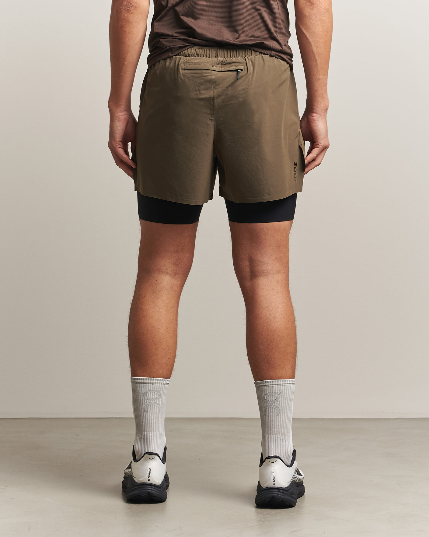 Men | Shorts | SOAR Running | Dual Run Shorts Khaki