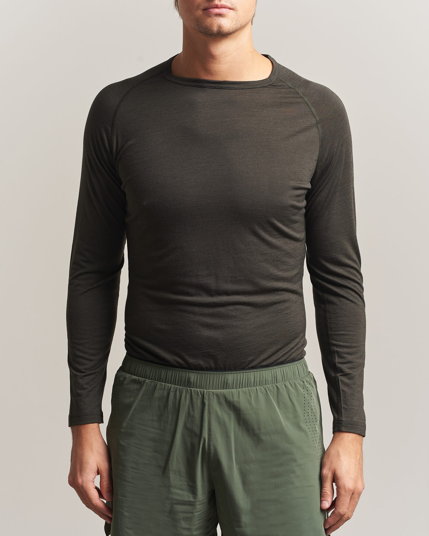 Men | Sweaters & Knitwear | SOAR Running | LS Merino/Silk Base Layer Forest