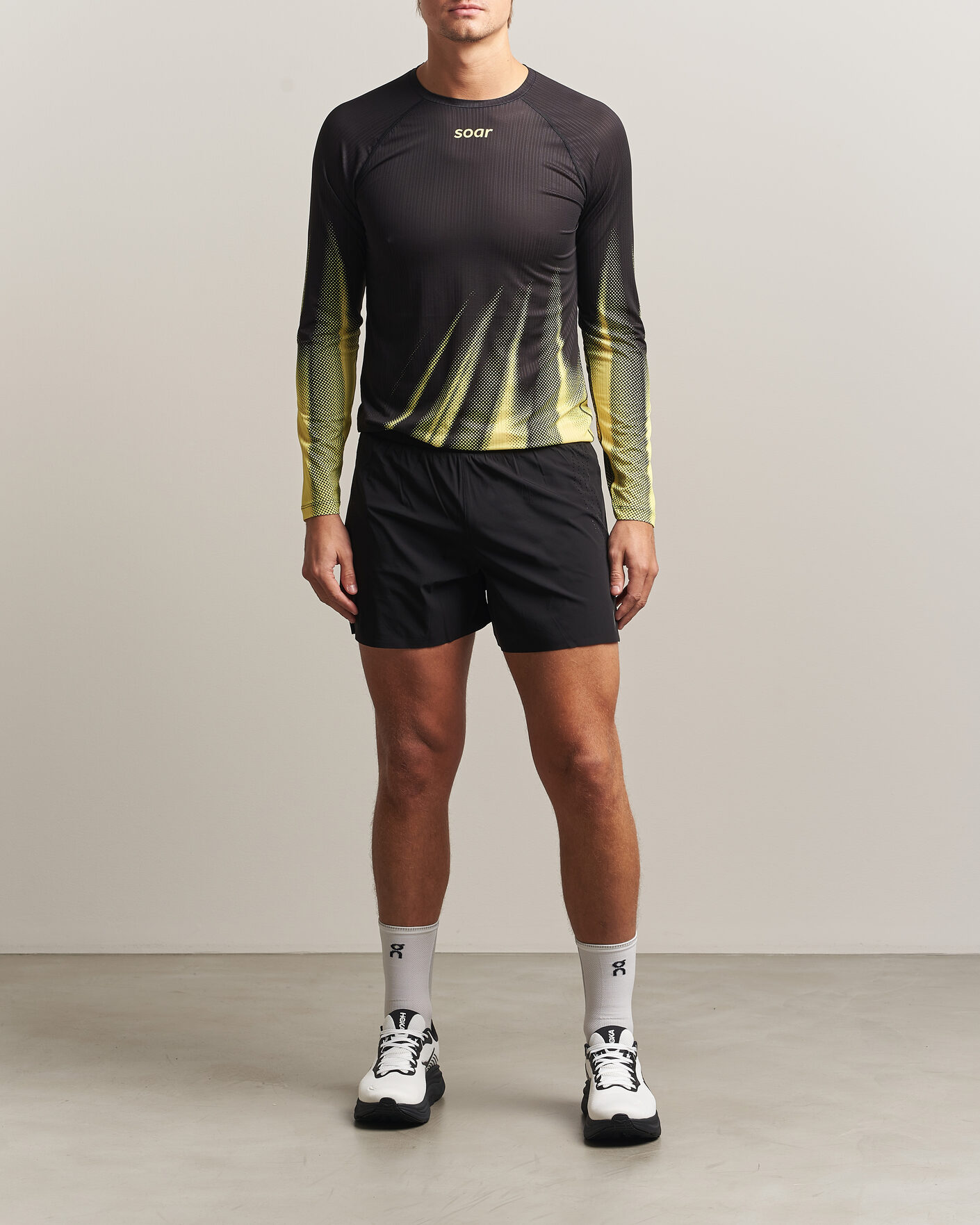 Men | T-Shirts | SOAR Running | LS Race Base Yellow/Black