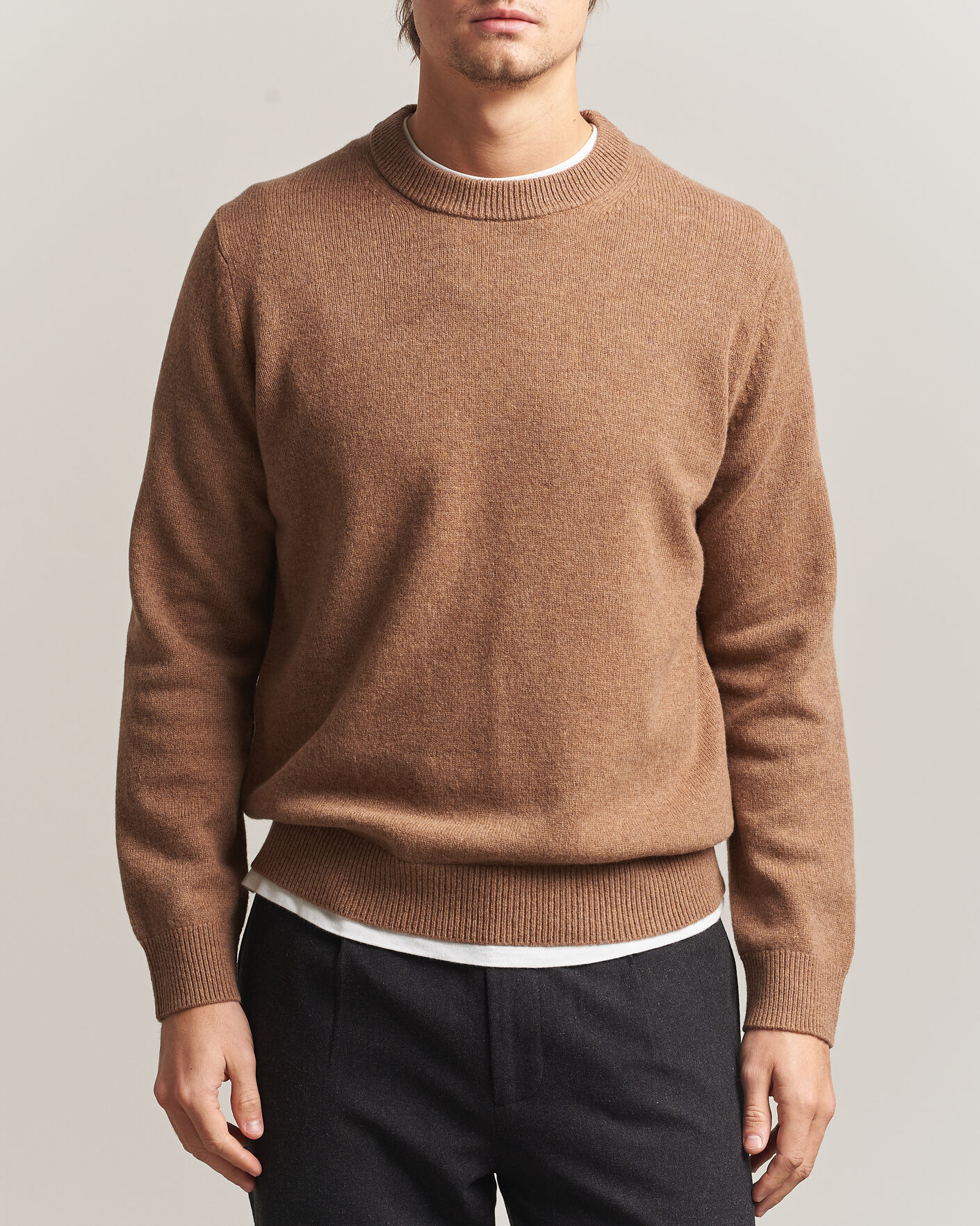 Men | Sweaters & Knitwear | Samsøe Samsøe | Isak Knitted Crew Neck Lead Gray