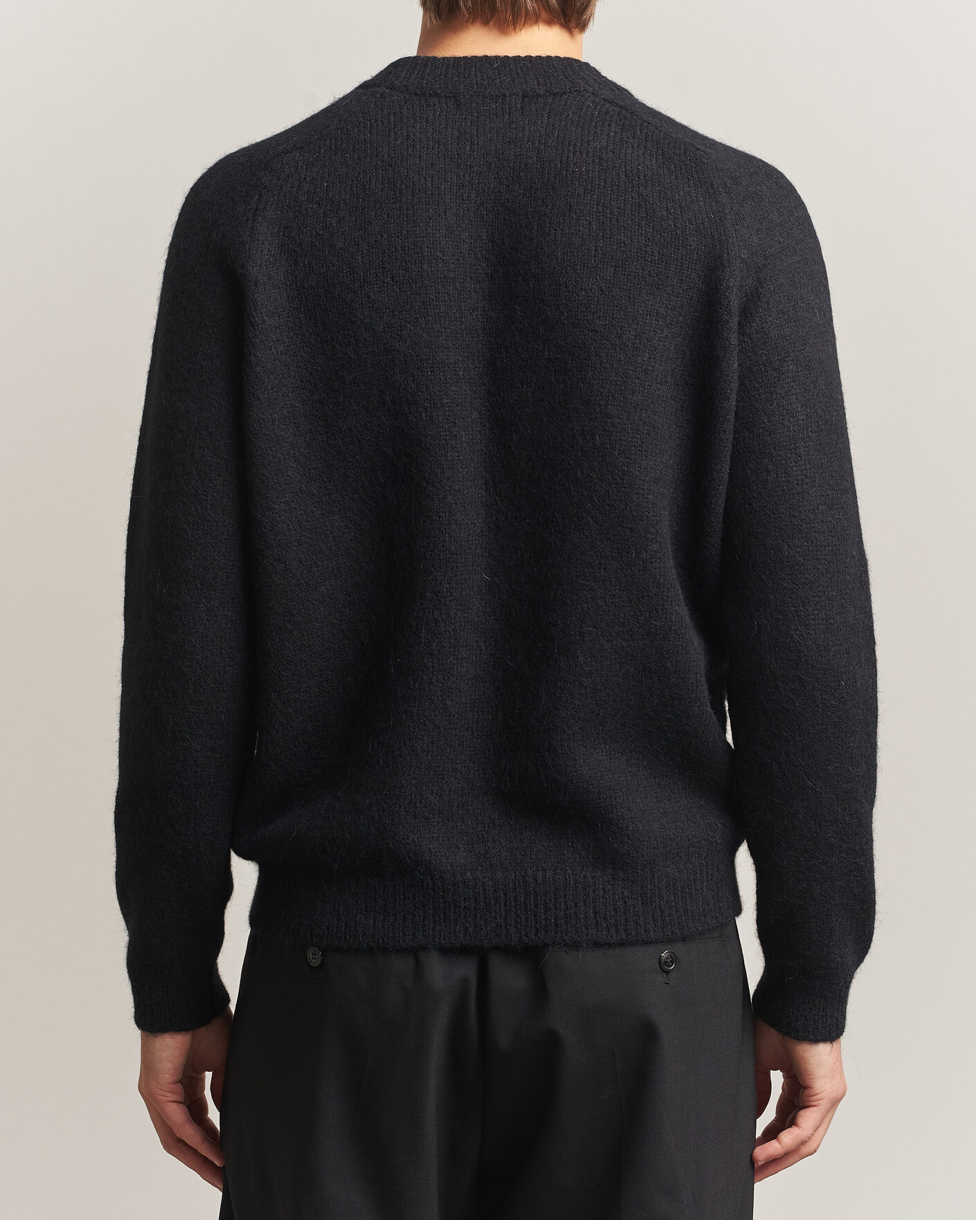 Men | Sweaters & Knitwear | Oscar Jacobson | Andie Alpacka/Merino Knitted Sweater Black