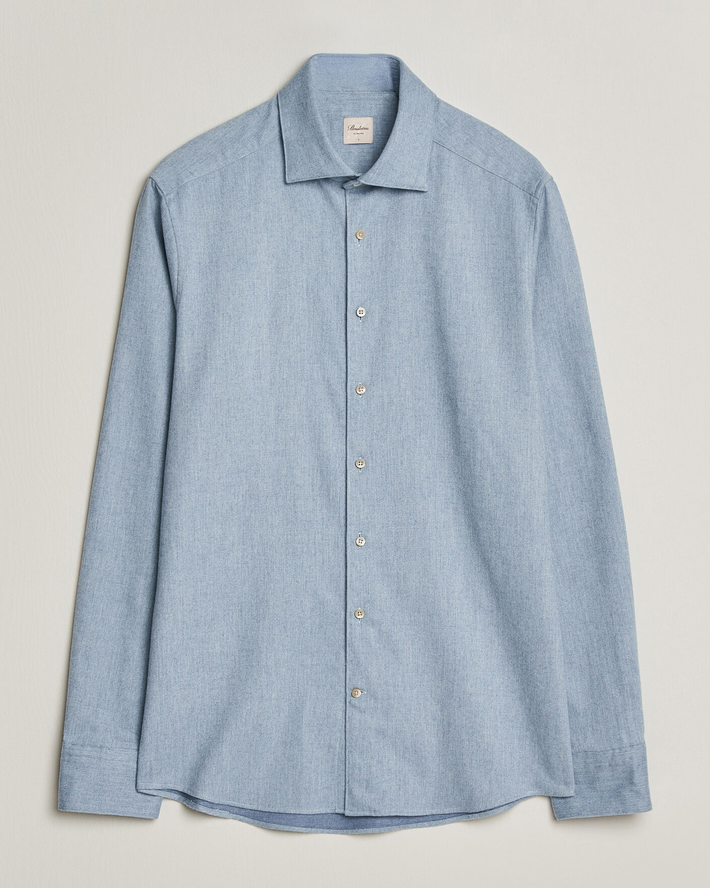 Men | Shirts | Stenströms | Slimline Flannel Shirt Blue