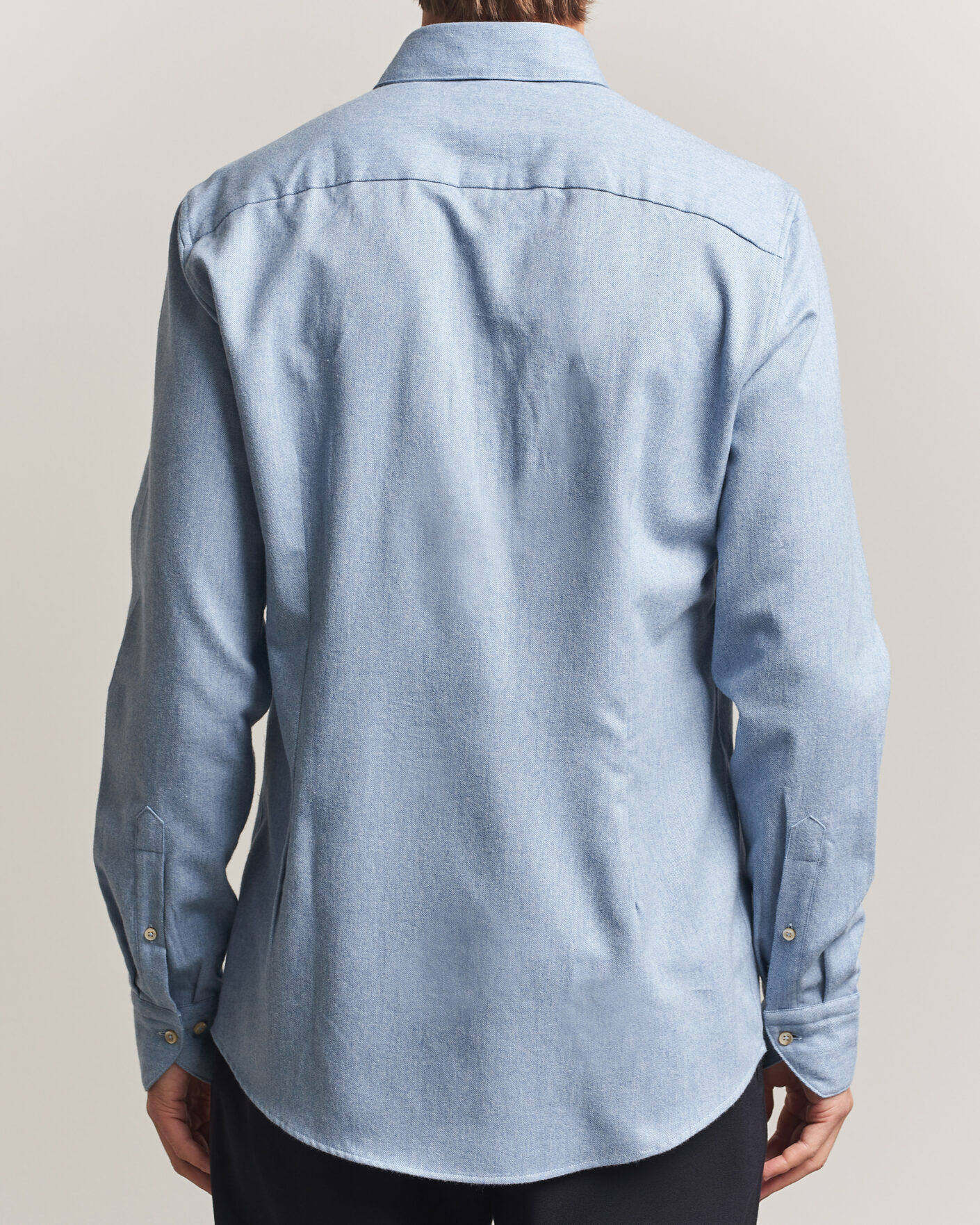 Men | Shirts | Stenströms | Slimline Flannel Shirt Blue