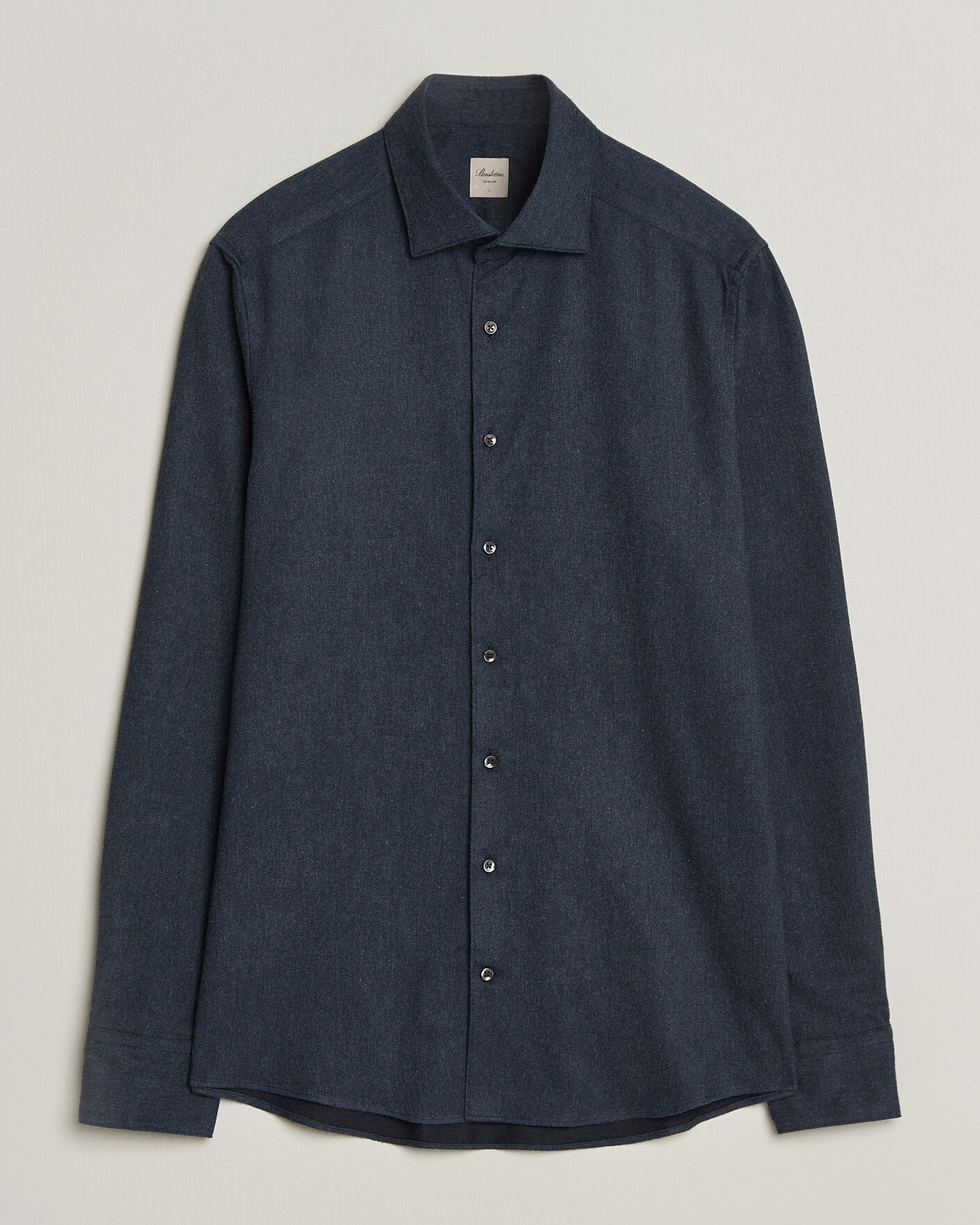 Men | Shirts | Stenströms | Slimline Flannel Shirt Navy