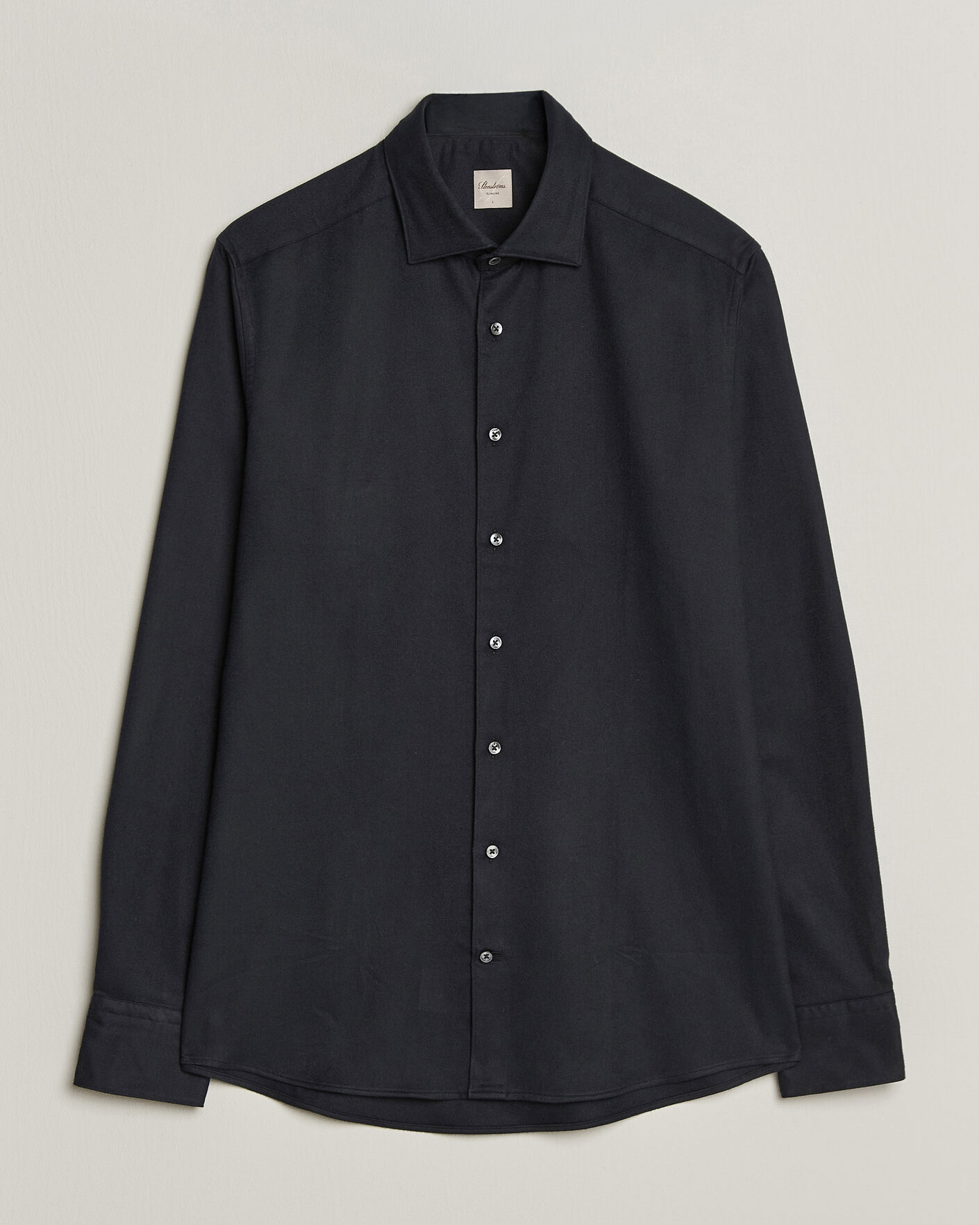 Men | Shirts | Stenströms | Slimline Flannel Shirt Black