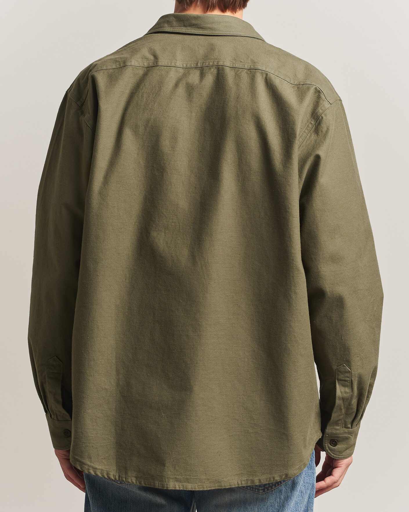 Men | Shirts | Nudie Jeans | Julian Worker Shirt Olive Green