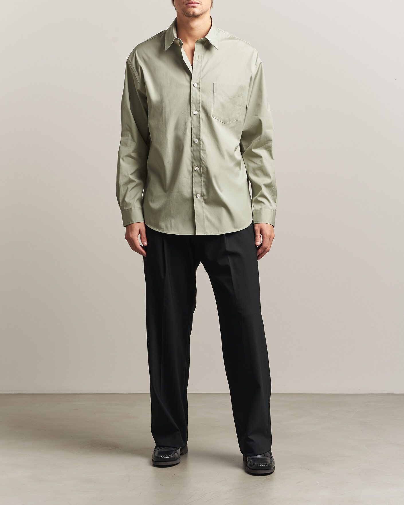 Men | Shirts | NN07 | Skyler Relaxed Fit Supima Cotton Shirt Pale Green