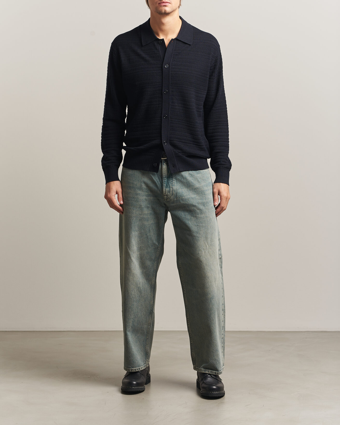 Men | Sweaters & Knitwear | NN07 | Nate Wool Knitted Cardigan Deep Navy