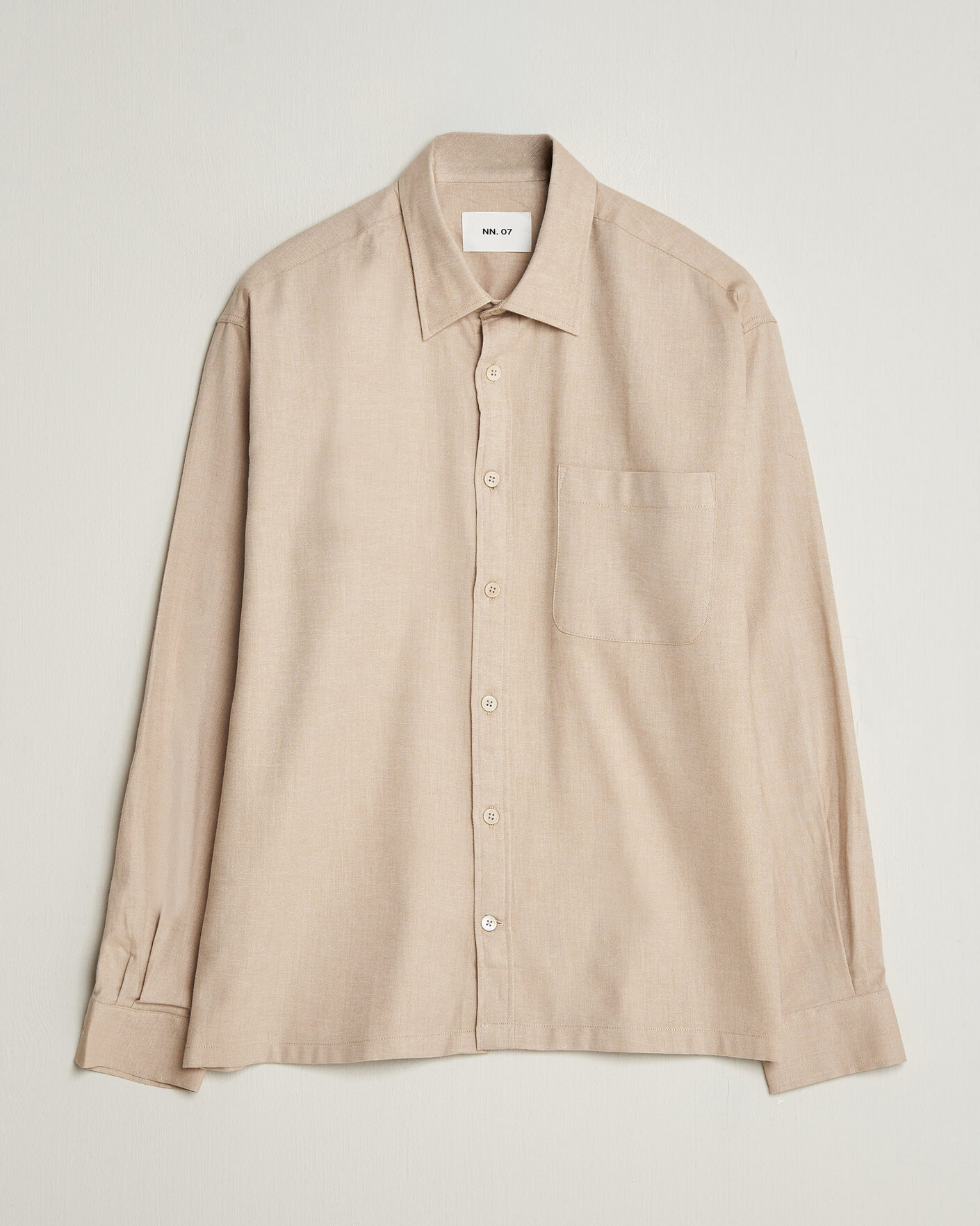 Men | Shirts | NN07 | Deon Brushed Light Flannel Shirt Desert Khaki
