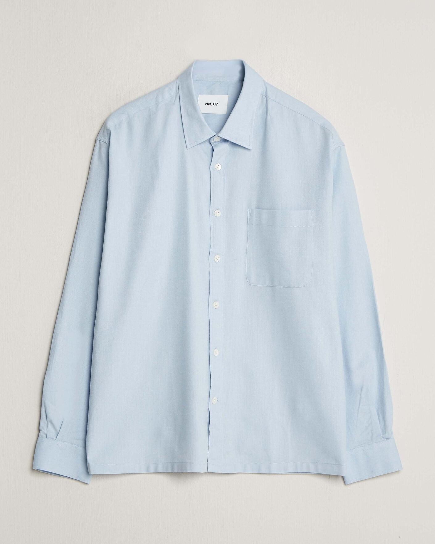 Men | Shirts | NN07 | Deon Brushed Light Flannel Shirt Sky Mist
