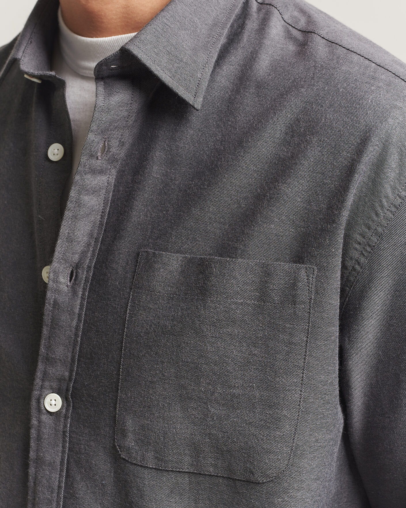 Men | Shirts | NN07 | Deon Brushed Light Flannel Shirt Dark Grey