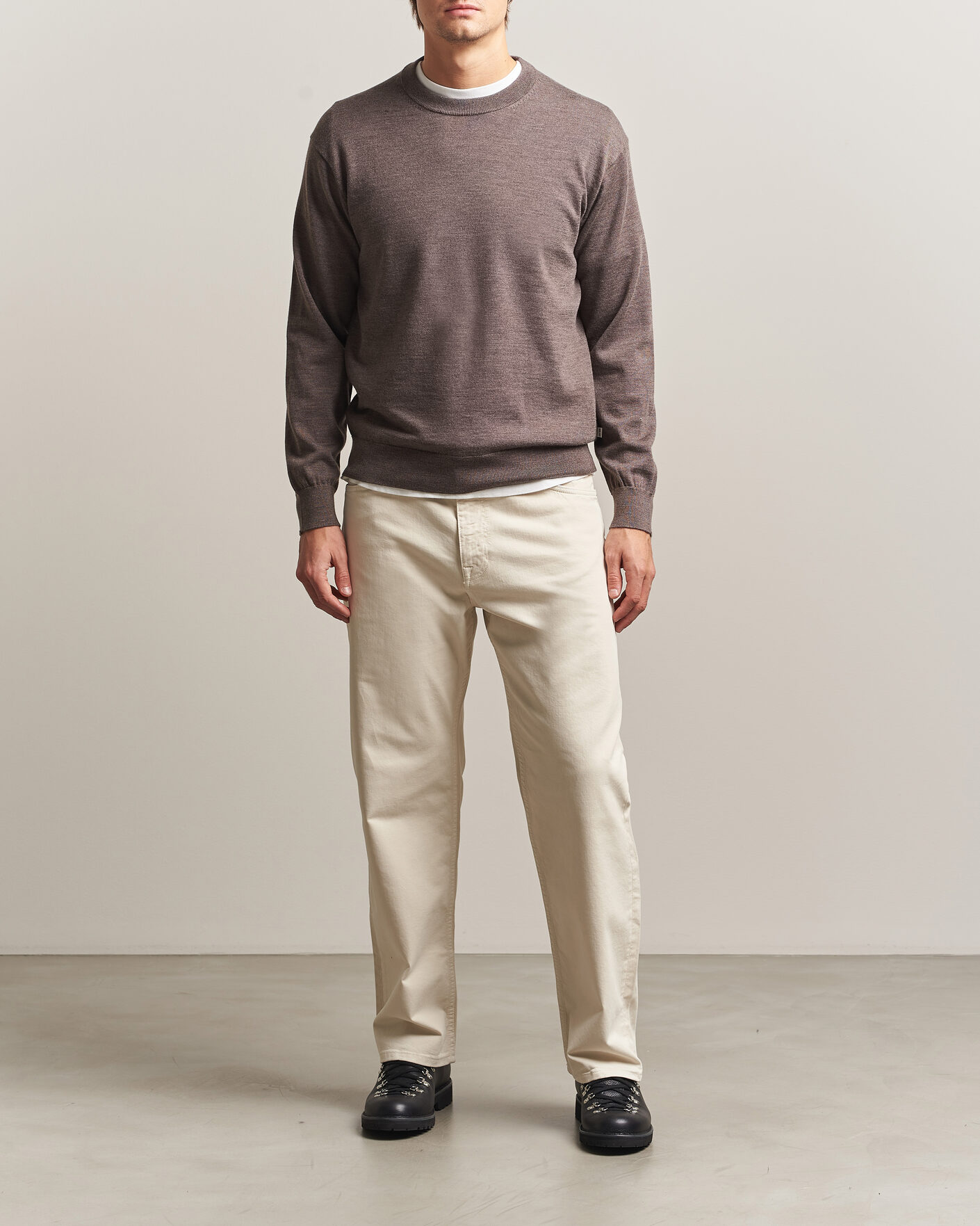 Men | Sweaters & Knitwear | NN07 | Nate Wool Knitted Crew Neck Mable Husk