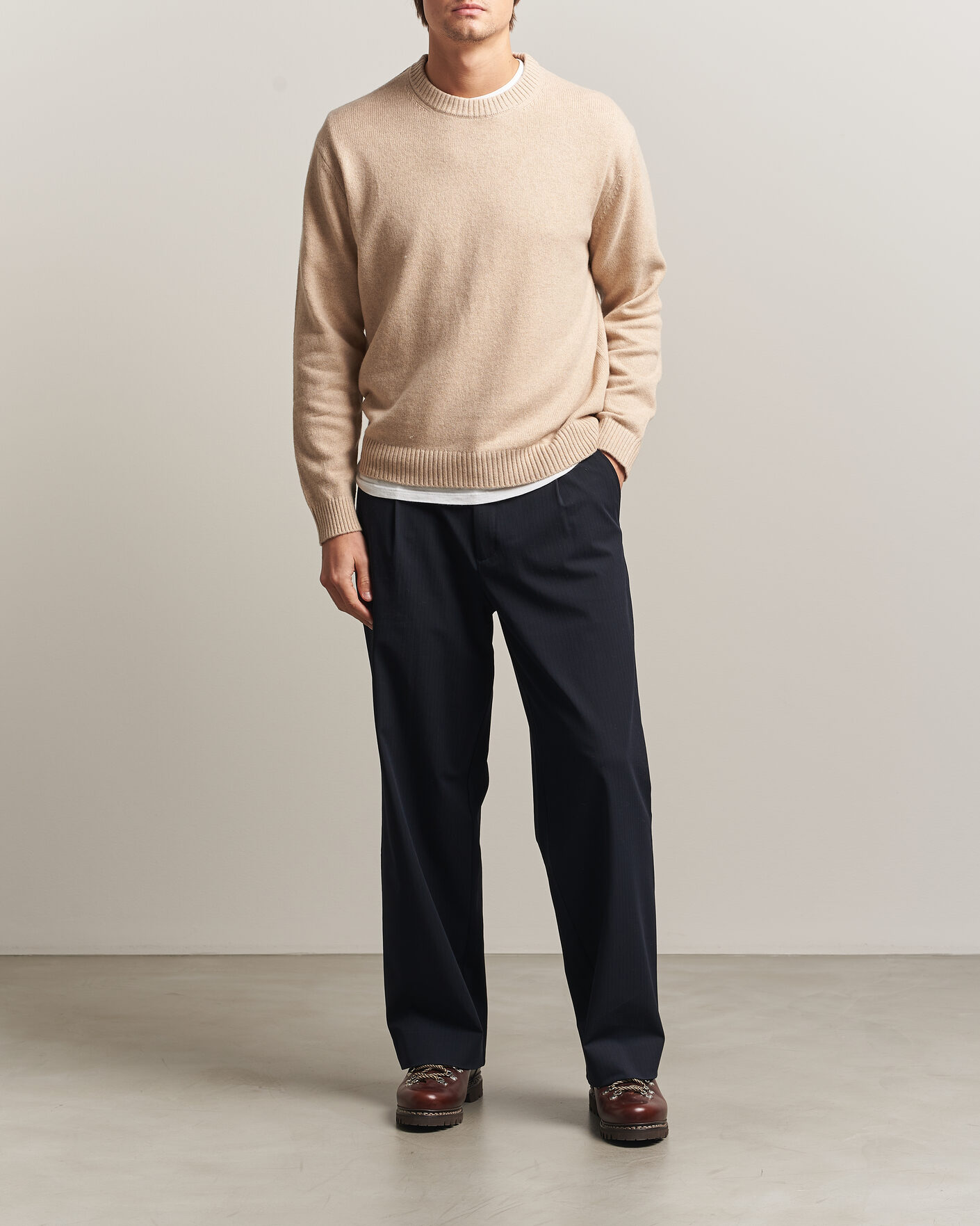 Men | Sweaters & Knitwear | NN07 | Russel Wool/Cotton Knitted Sweater Ecru