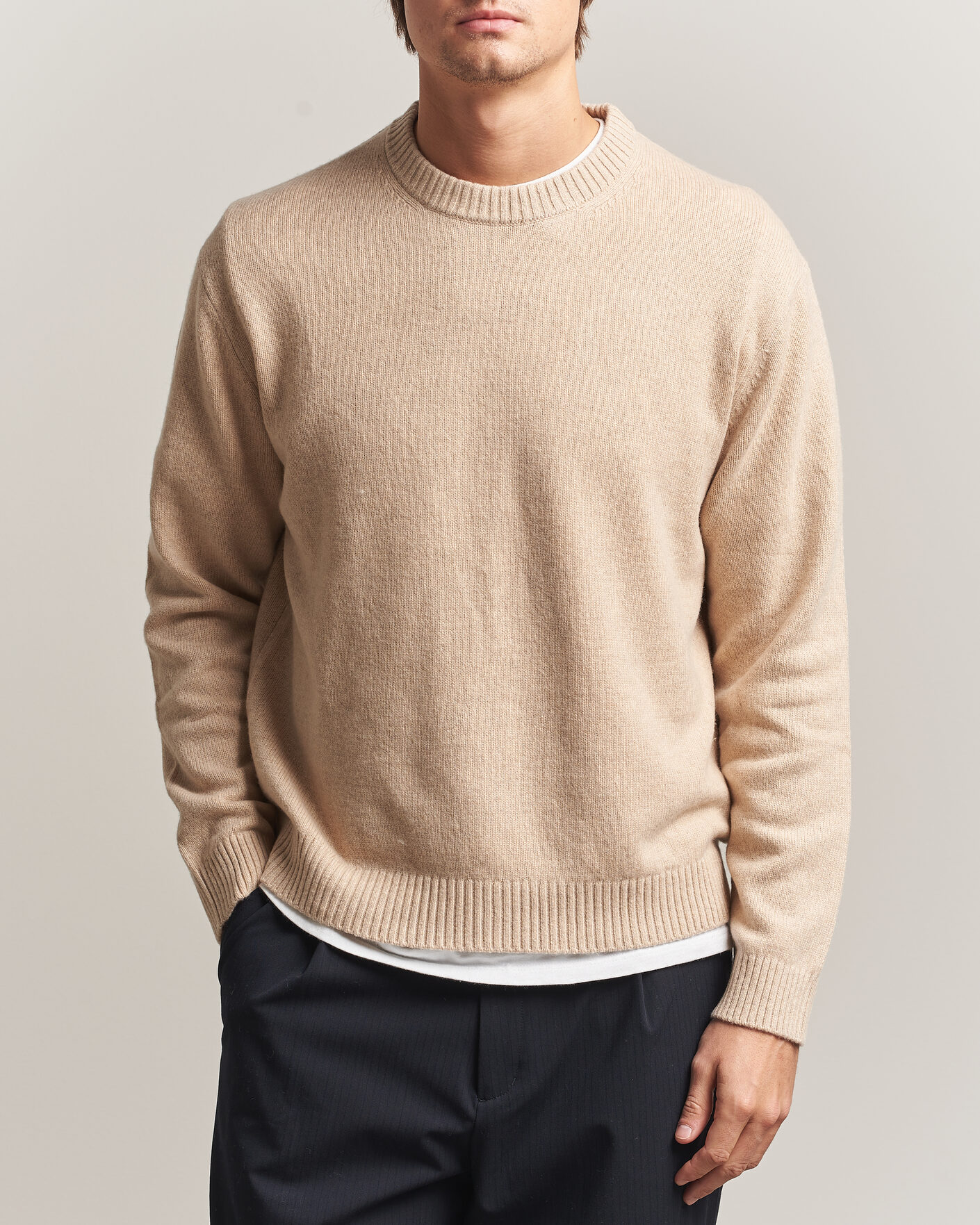 Men | Sweaters & Knitwear | NN07 | Russel Wool/Cotton Knitted Sweater Ecru