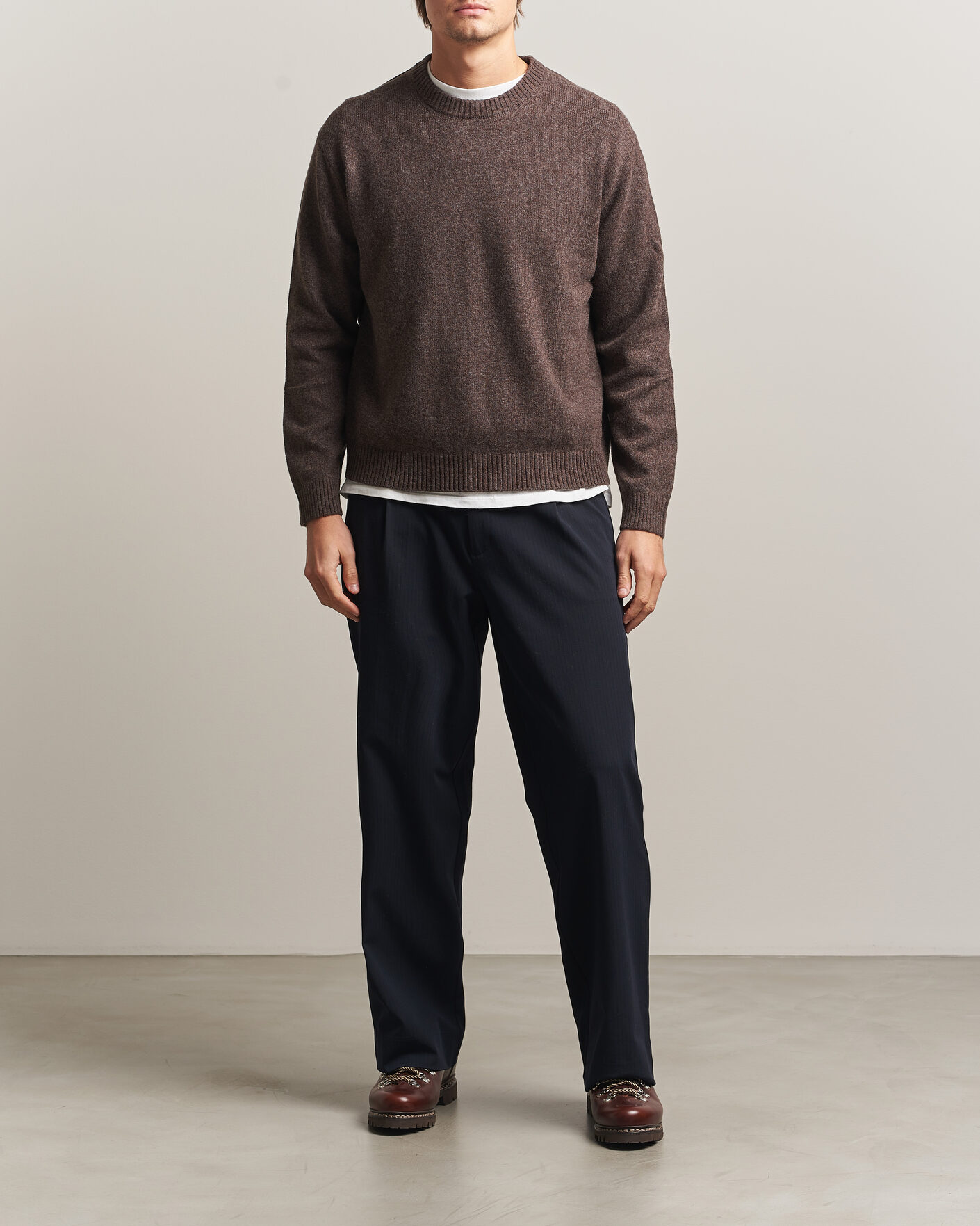Men | Sweaters & Knitwear | NN07 | Russel Wool/Cotton Knitted Sweater Mable Husk
