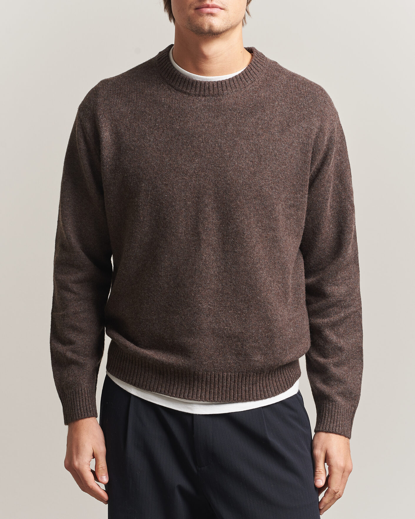 Men | Sweaters & Knitwear | NN07 | Russel Wool/Cotton Knitted Sweater Mable Husk