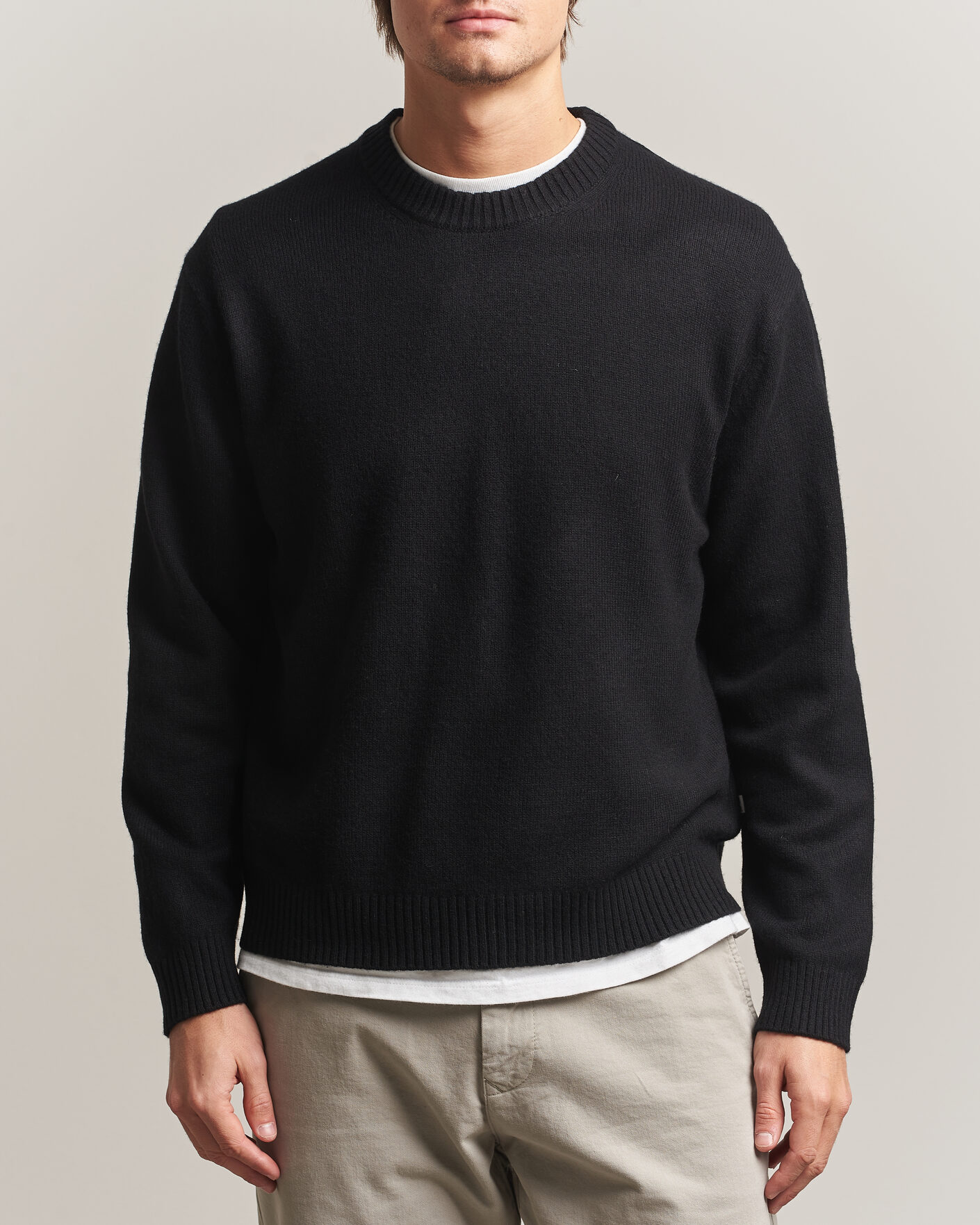 Men | Sweaters & Knitwear | NN07 | Russel Wool/Cotton Knitted Sweater Black