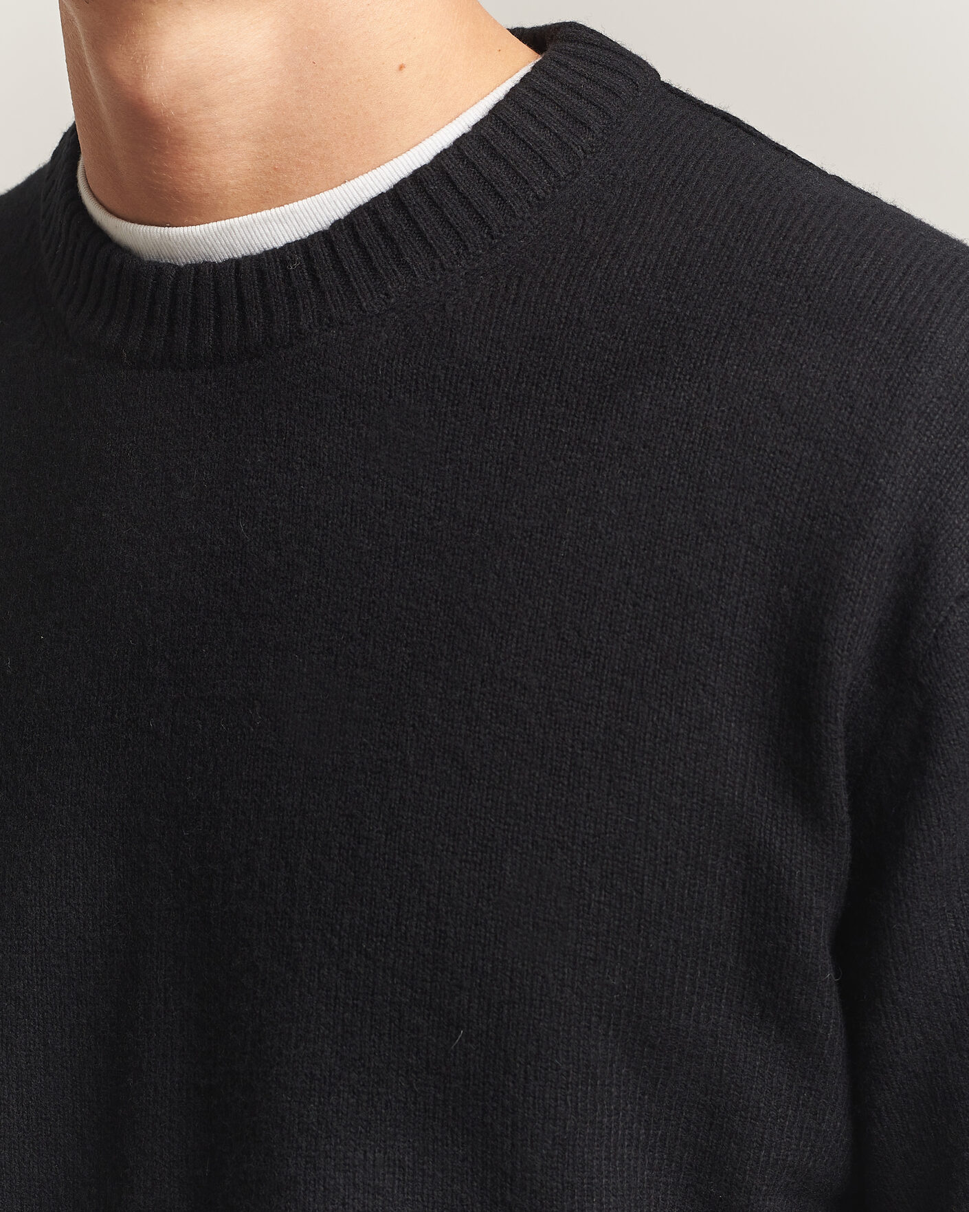 Men | Sweaters & Knitwear | NN07 | Russel Wool/Cotton Knitted Sweater Black
