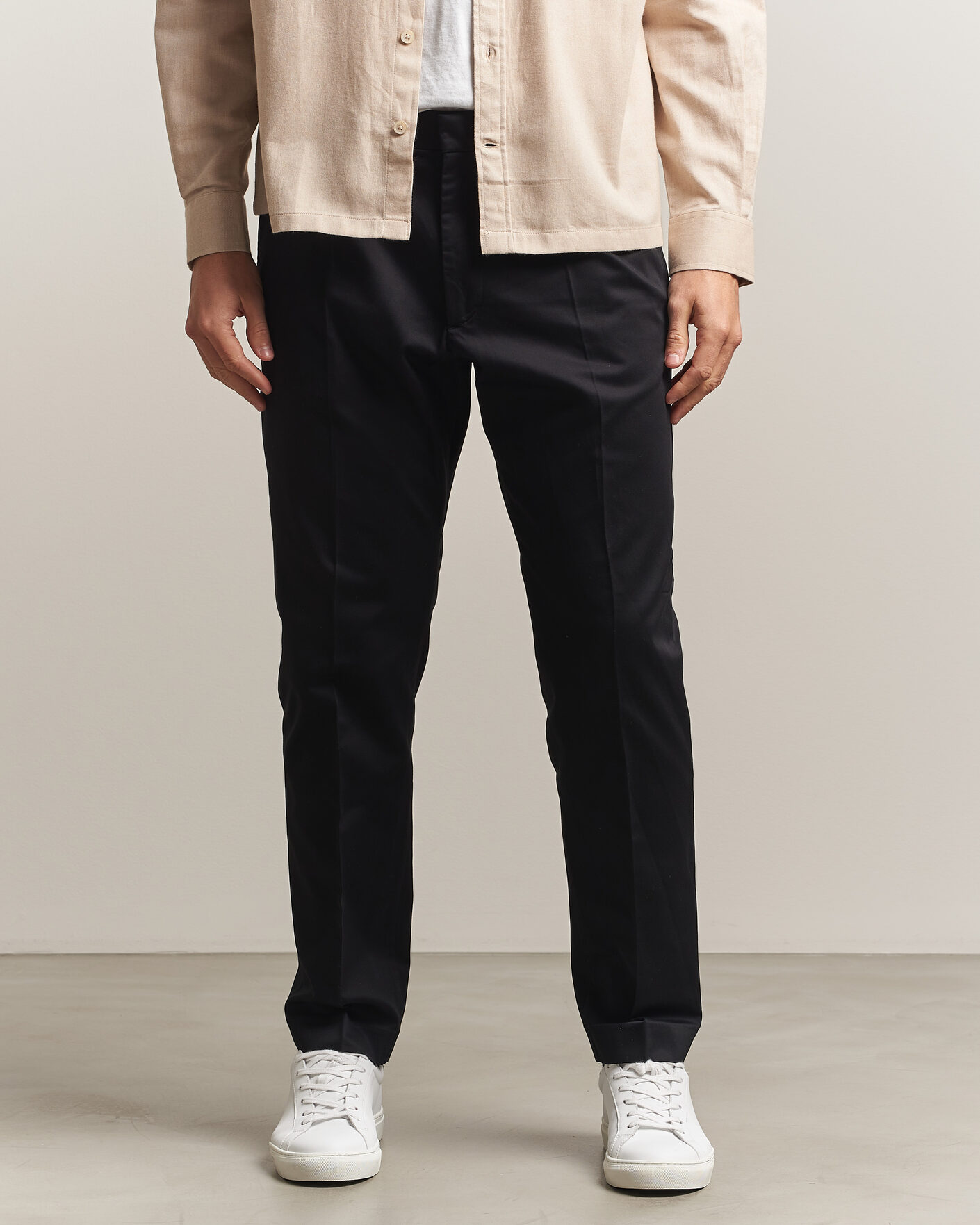 Men | Trousers | NN07 | Bill Pleated Cotton Chinos Black